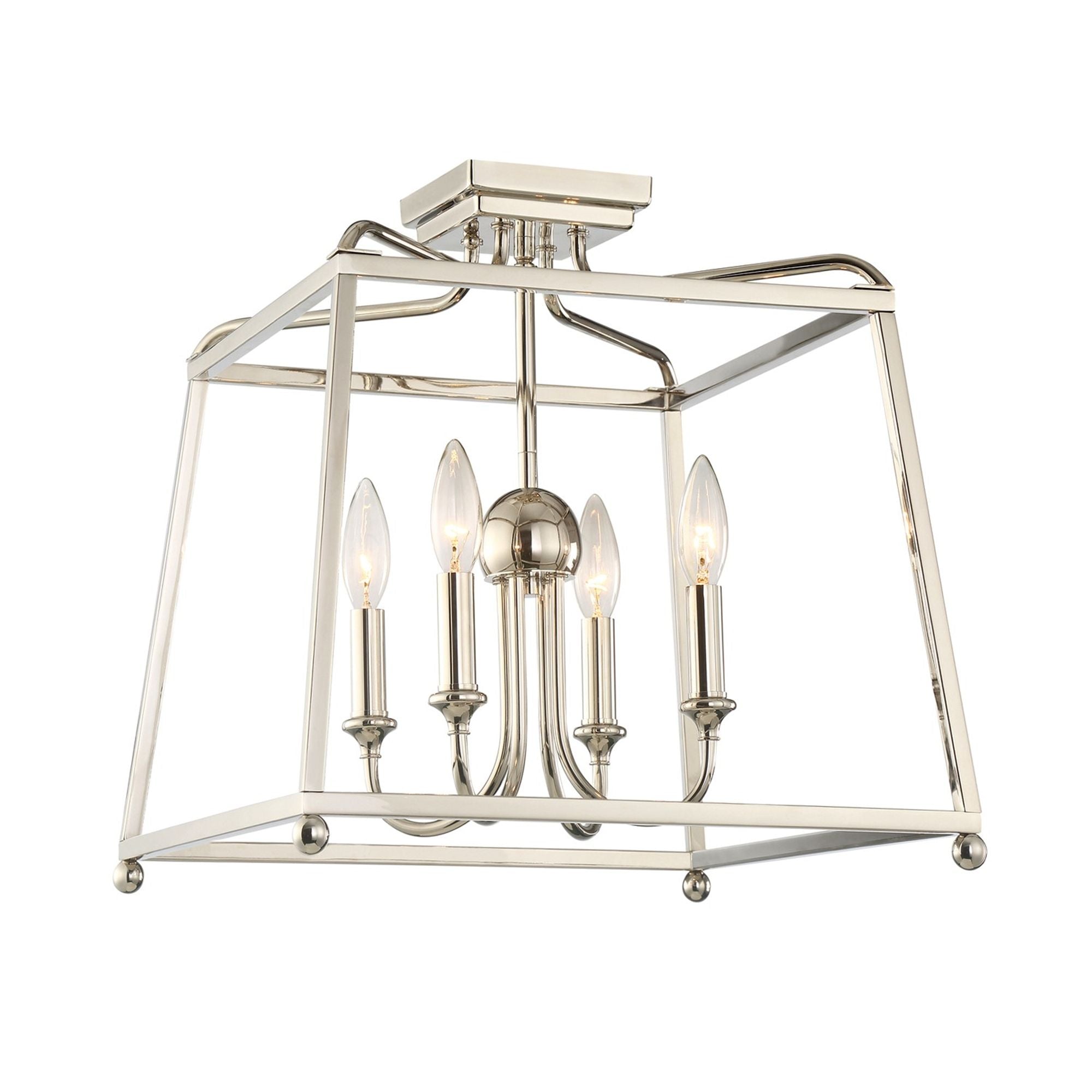 Libby Langdon Sylvan 16'' Polished Nickel Semi Flush Mount Silver 16"W x 15.5"H x 16"D