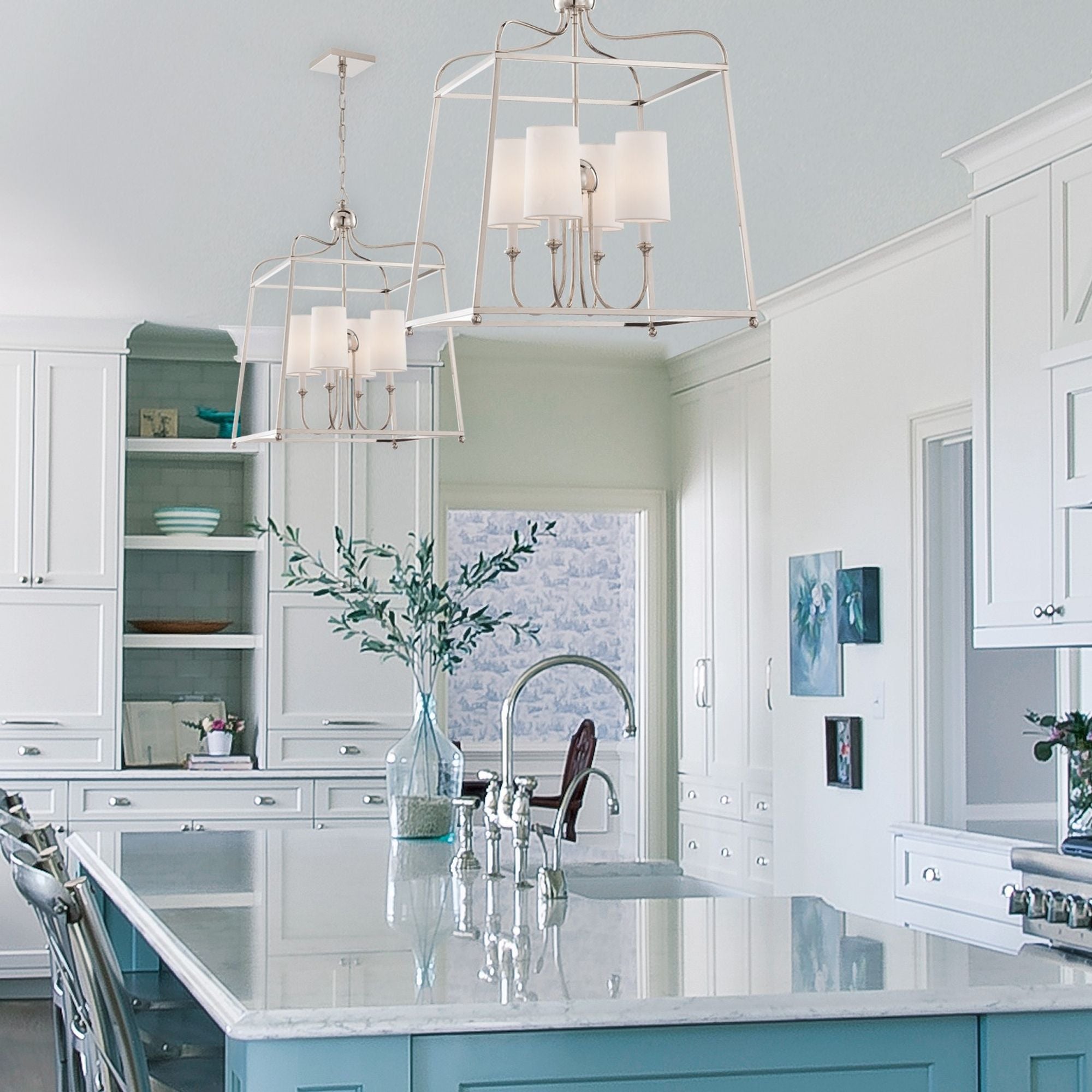 Libby Langdon Sylvan 21.5'' Polished Nickel Chandelier Silver 21.5"W x 29.75"H x 21.5"D