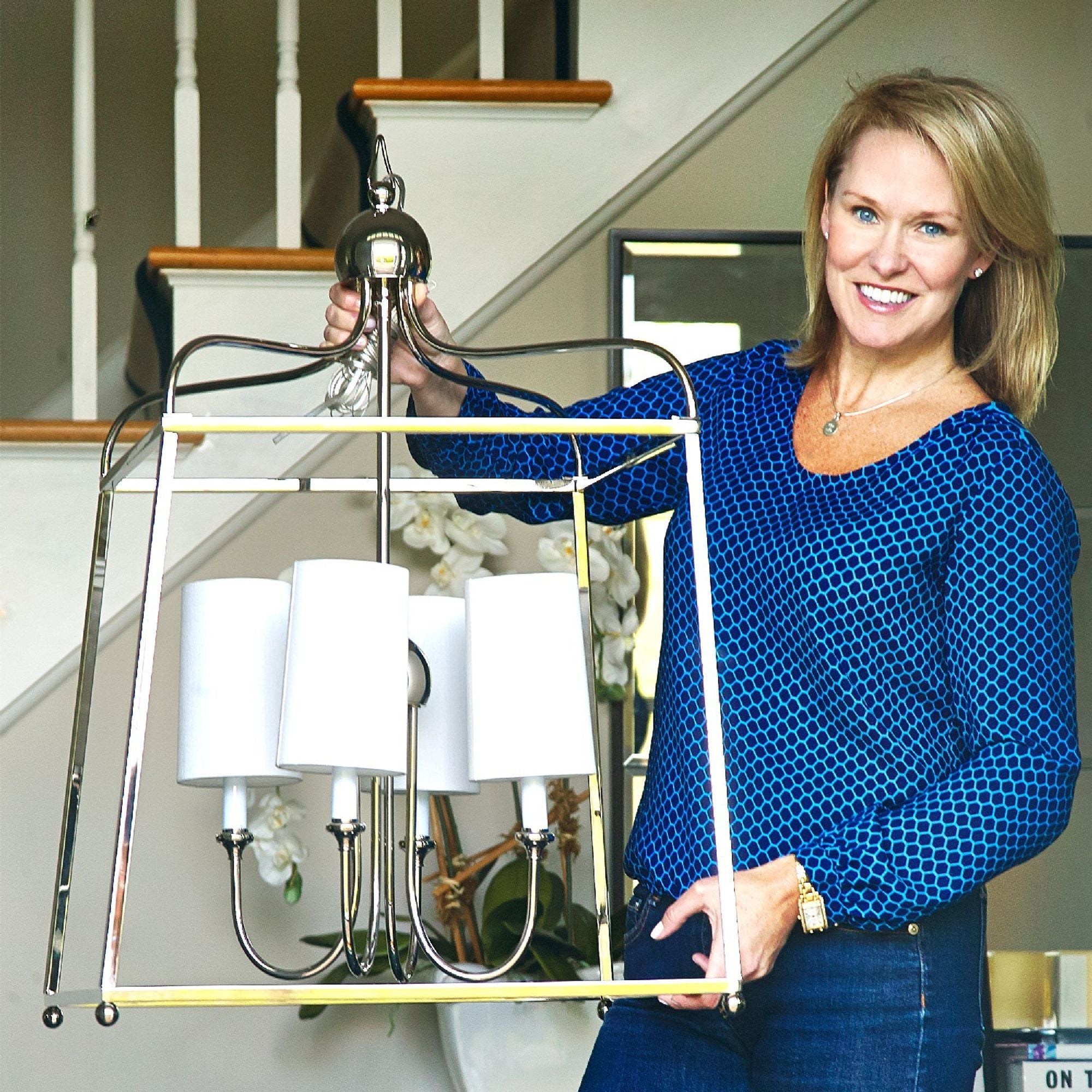 Libby Langdon Sylvan 21.5'' Polished Nickel Chandelier Silver 21.5"W x 29.75"H x 21.5"D