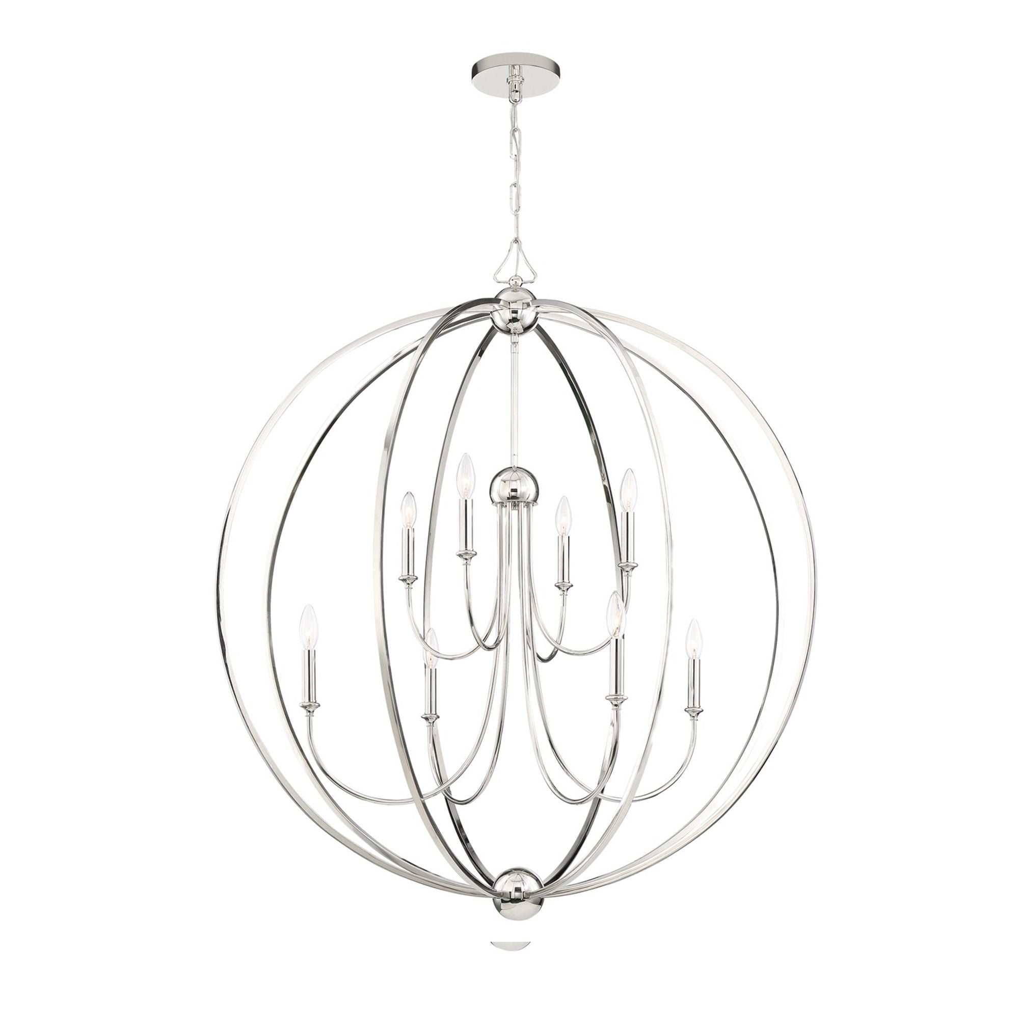 Libby Langdon Sylvan 8 Light Polished Nickel Chandelier Silk Shade 40"W x 46"H x 40"D