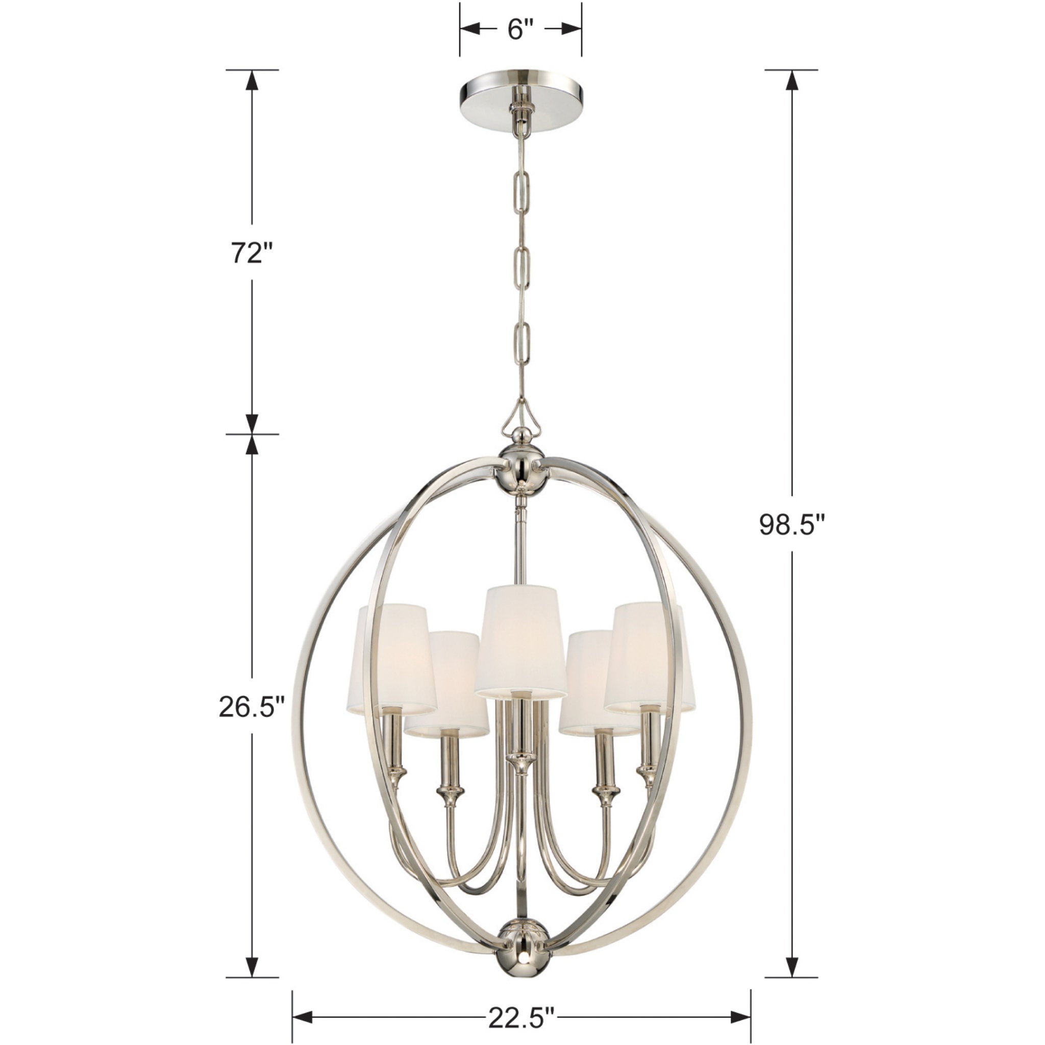 Libby Langdon Sylvan 22.5'' Polished Nickel Chandelier Silver 22.5"W x 26.5"H x 22.5"D