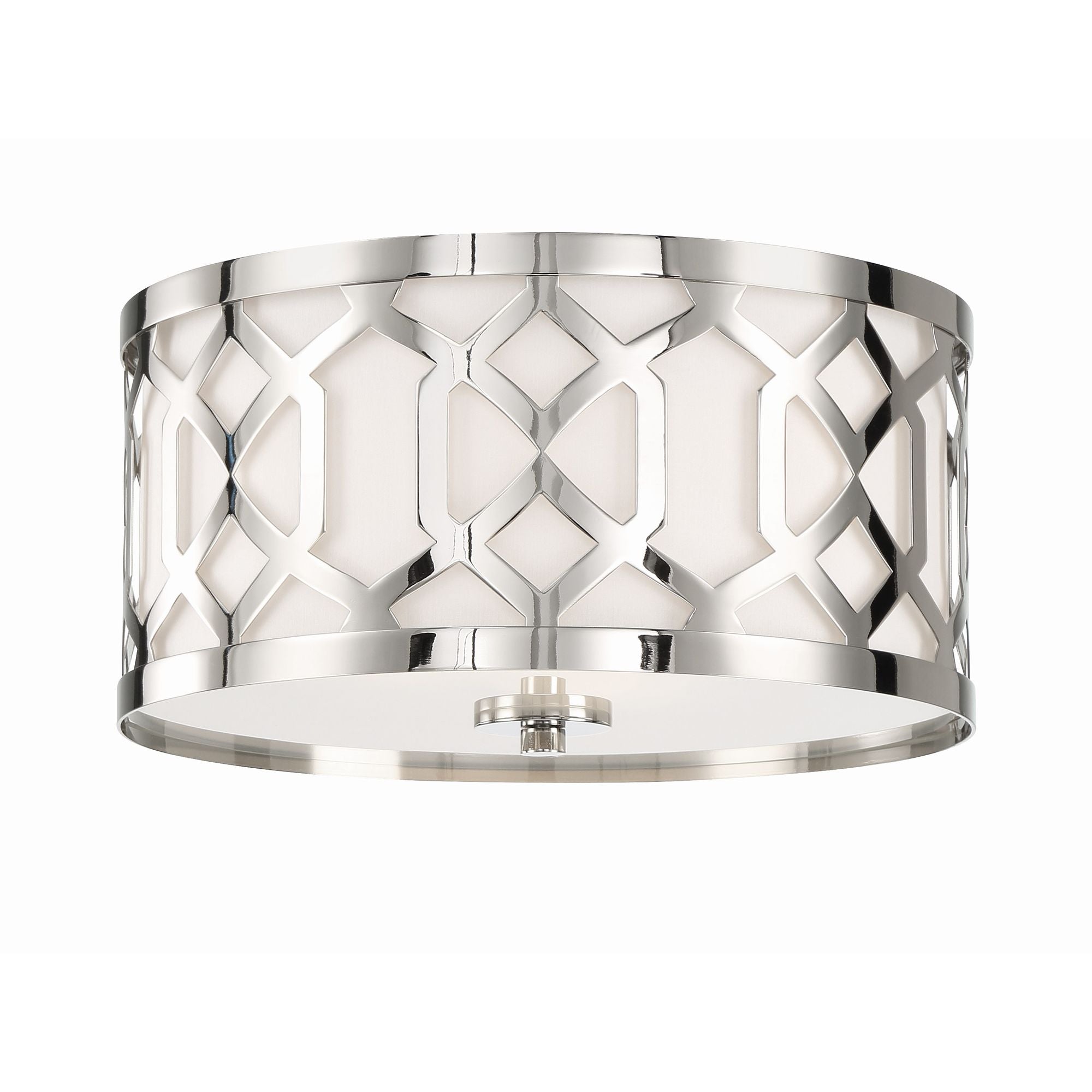 Libby Langdon Jennings 16.25'' Polished Nickel Flush Mount Silver 16.25"W x 8.75"H x 16.25"D