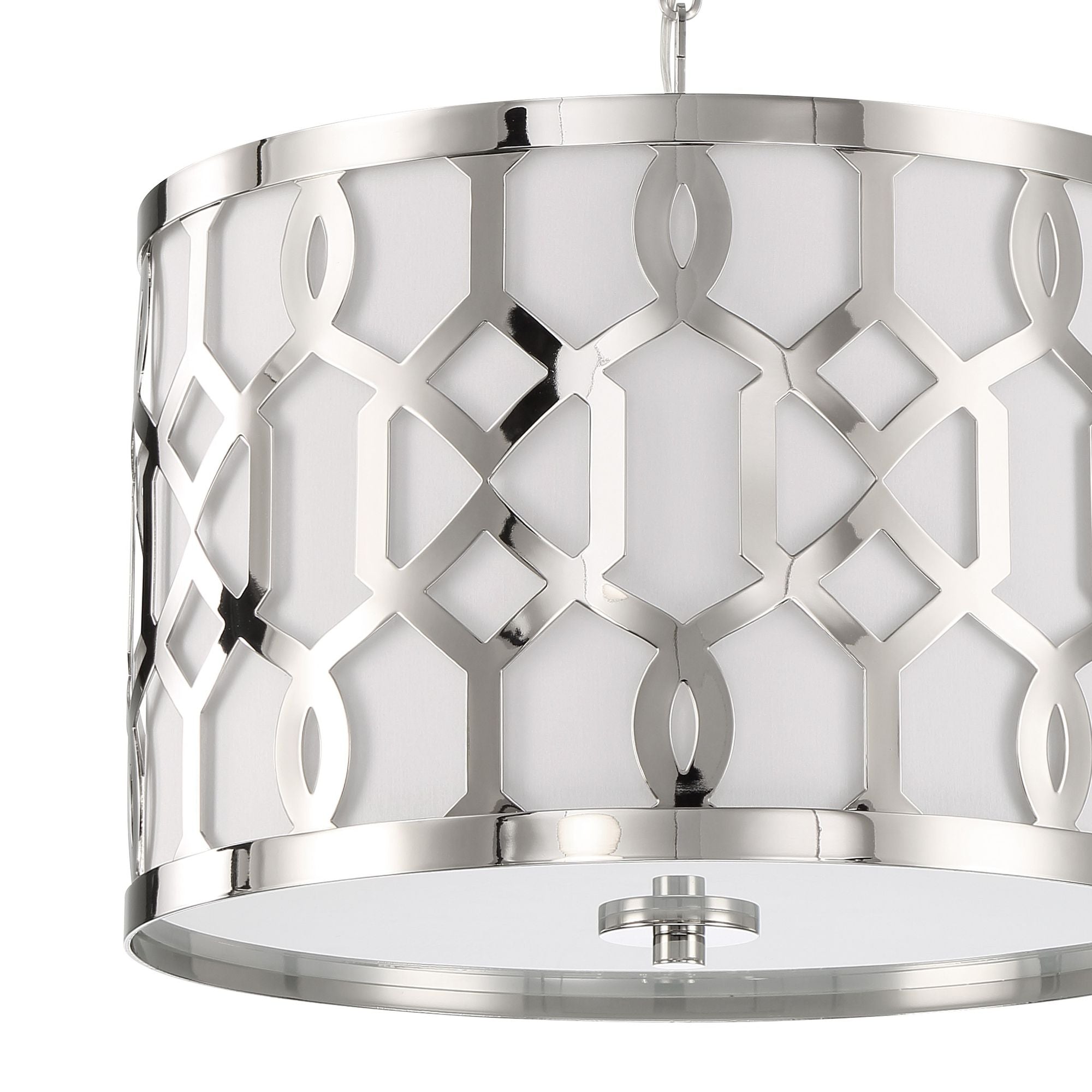 Libby Langdon Jennings 3 Light Polished Nickel Chandelier Silk Shade 18.25"W x 15"H x 18.25"D