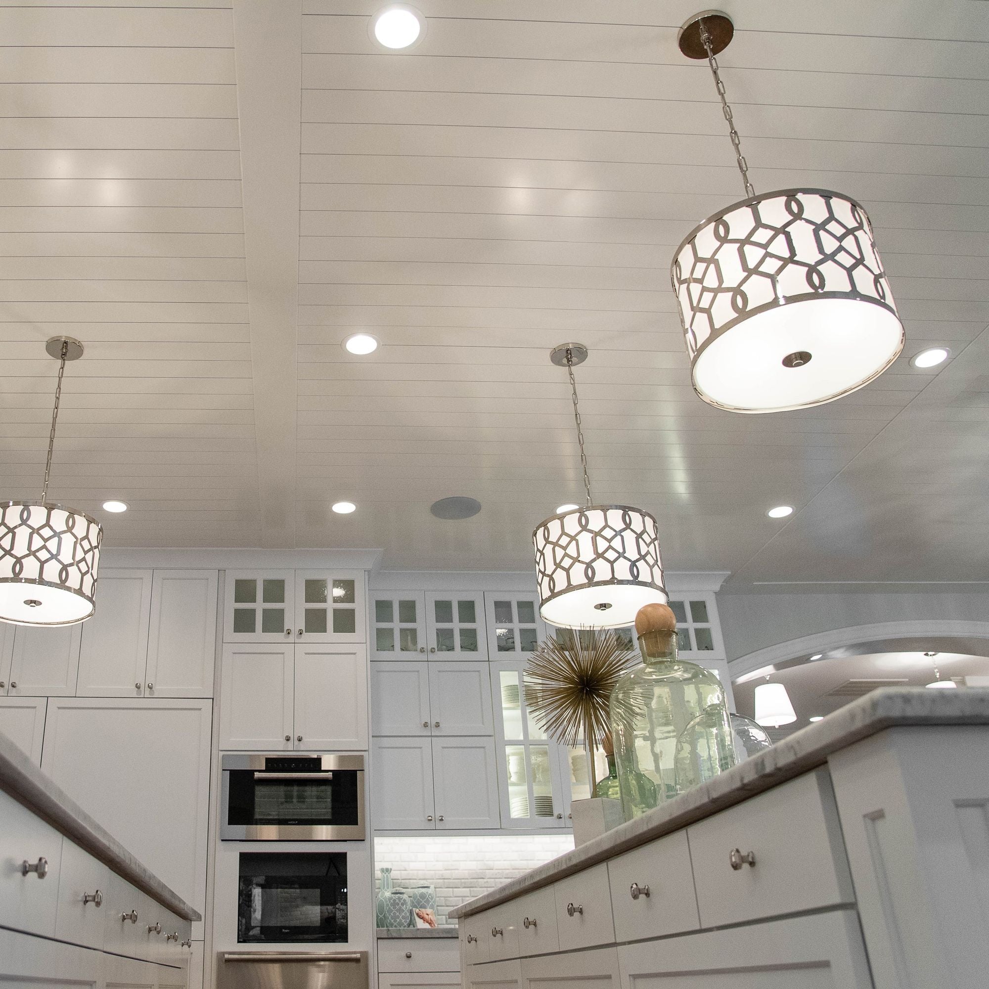 Libby Langdon Jennings 3 Light Polished Nickel Chandelier Silk Shade 18.25"W x 15"H x 18.25"D