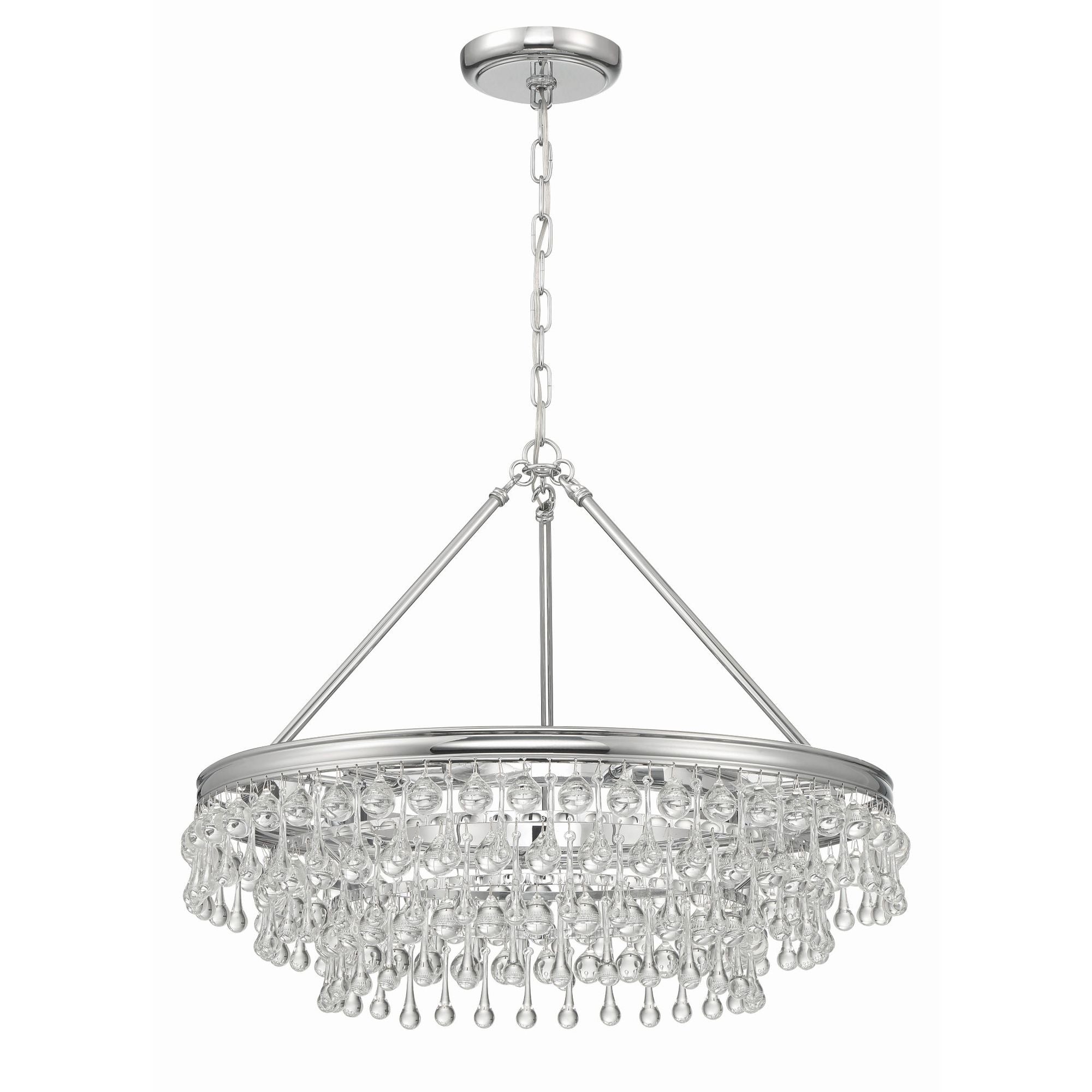 Calypso 25'' Crystal Teardrop Polished Chrome Chandelier Silver 25"W x 19.75"H x 25"D