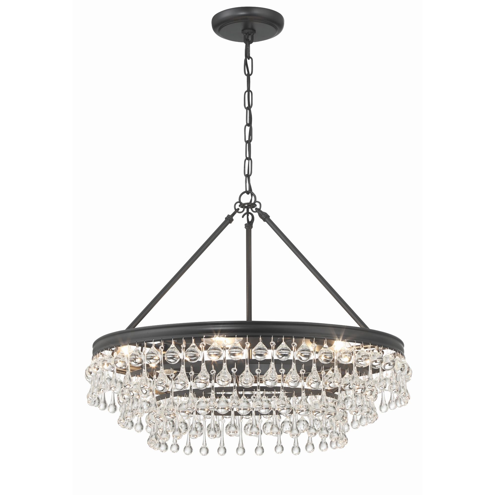 Calypso 25'' Crystal Teardrop Matte Black Chandelier Black 25"W x 19.75"H x 25"D