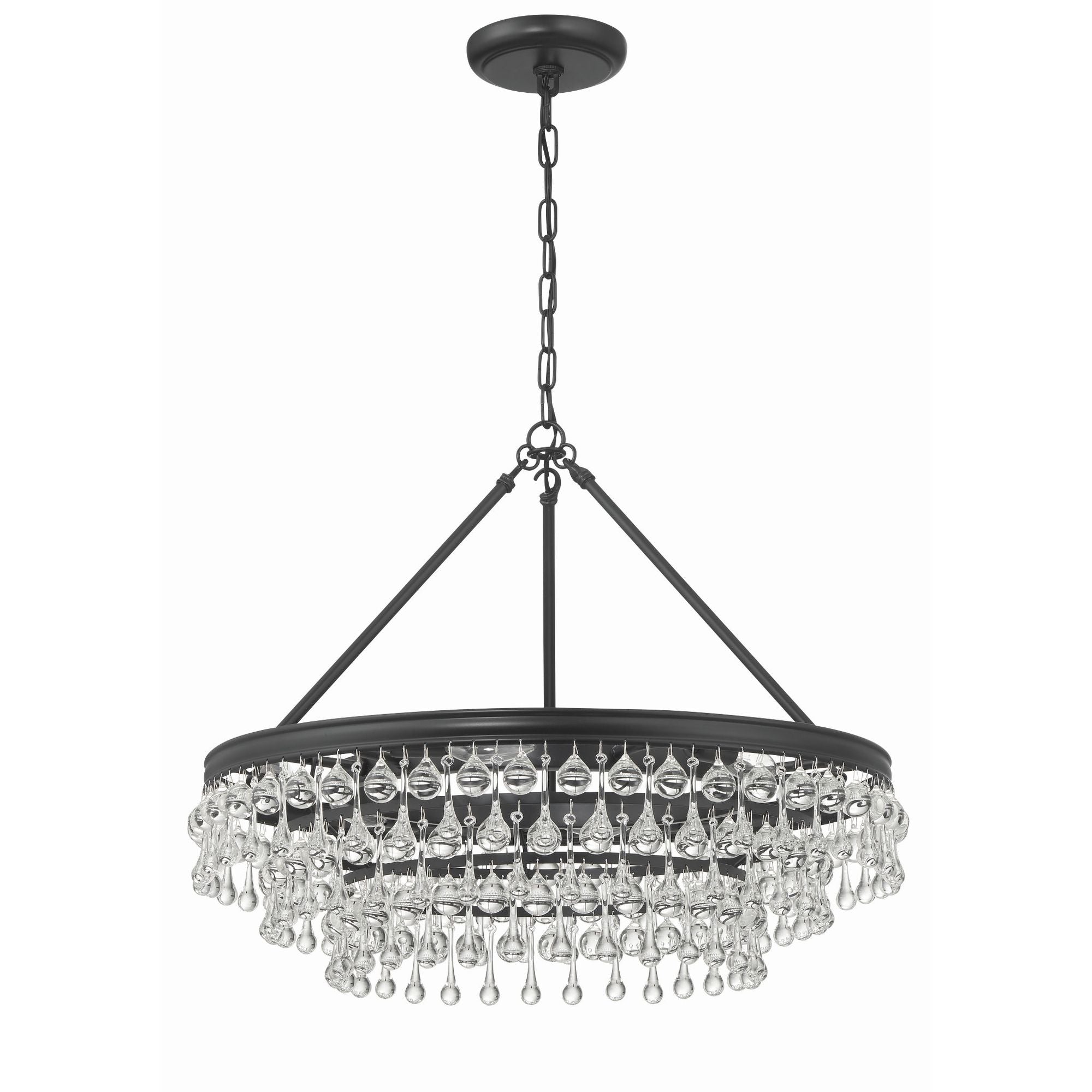 Calypso 25'' Crystal Teardrop Matte Black Chandelier Black 25"W x 19.75"H x 25"D
