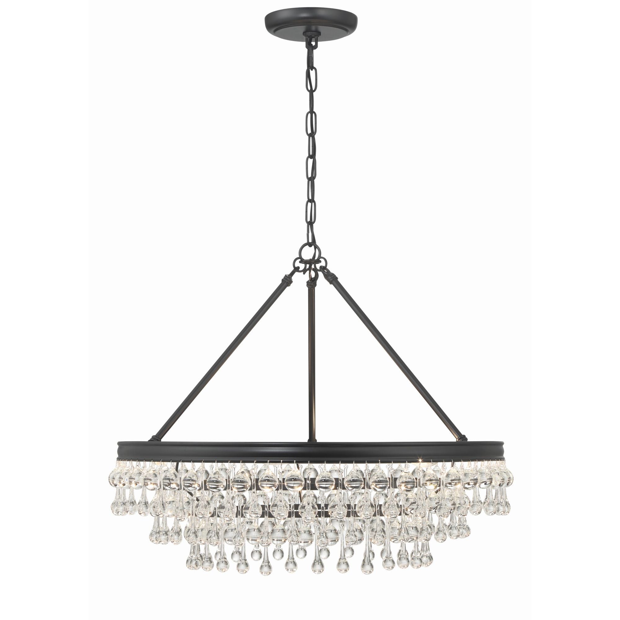 Calypso 25'' Crystal Teardrop Matte Black Chandelier Black 25"W x 19.75"H x 25"D