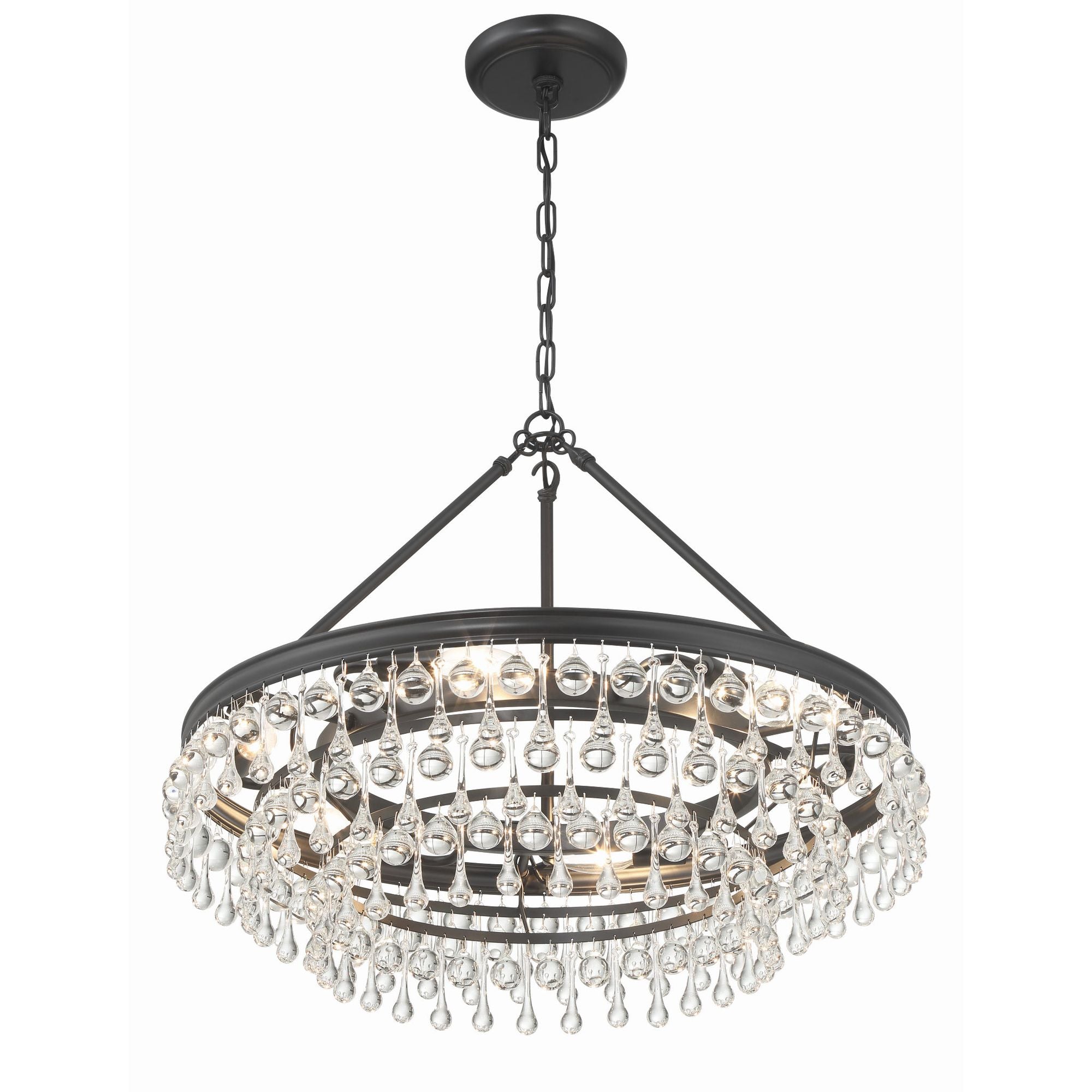Calypso 25'' Crystal Teardrop Matte Black Chandelier Black 25"W x 19.75"H x 25"D