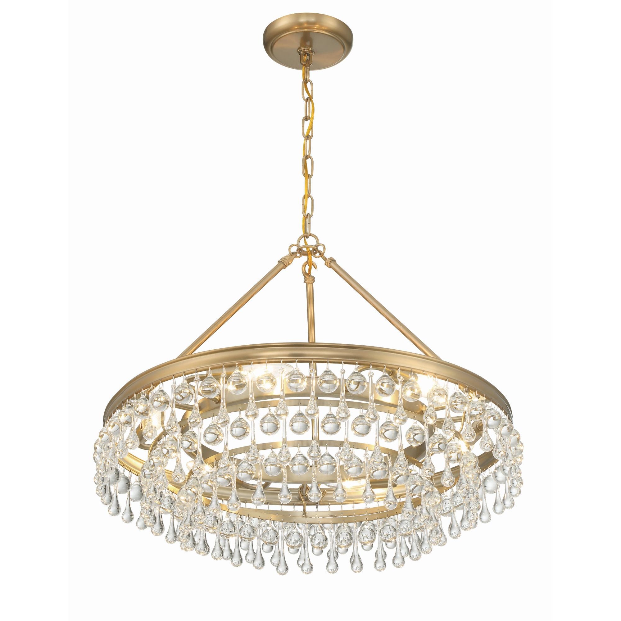 Calypso 25'' Crystal Teardrop Vibrant Gold Chandelier Gold 25"W x 19.75"H x 25"D