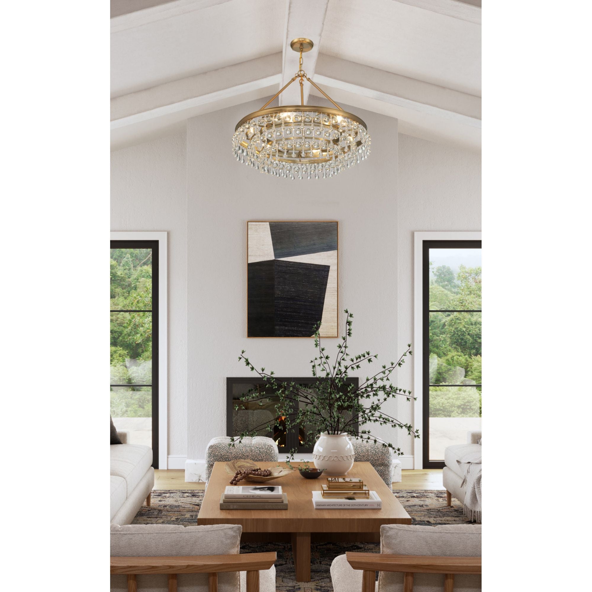 Calypso 25'' Crystal Teardrop Vibrant Gold Chandelier Gold 25"W x 19.75"H x 25"D