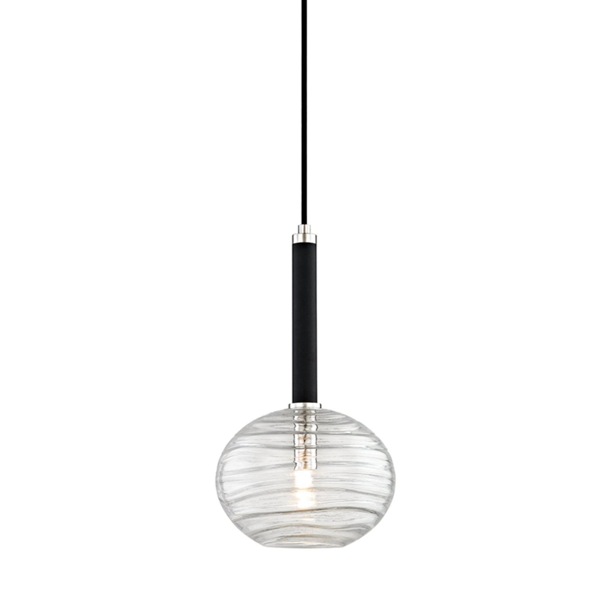 Breton 1-Light Pendant in Polished Nickel 8.5L x 8.5W x 14.75H