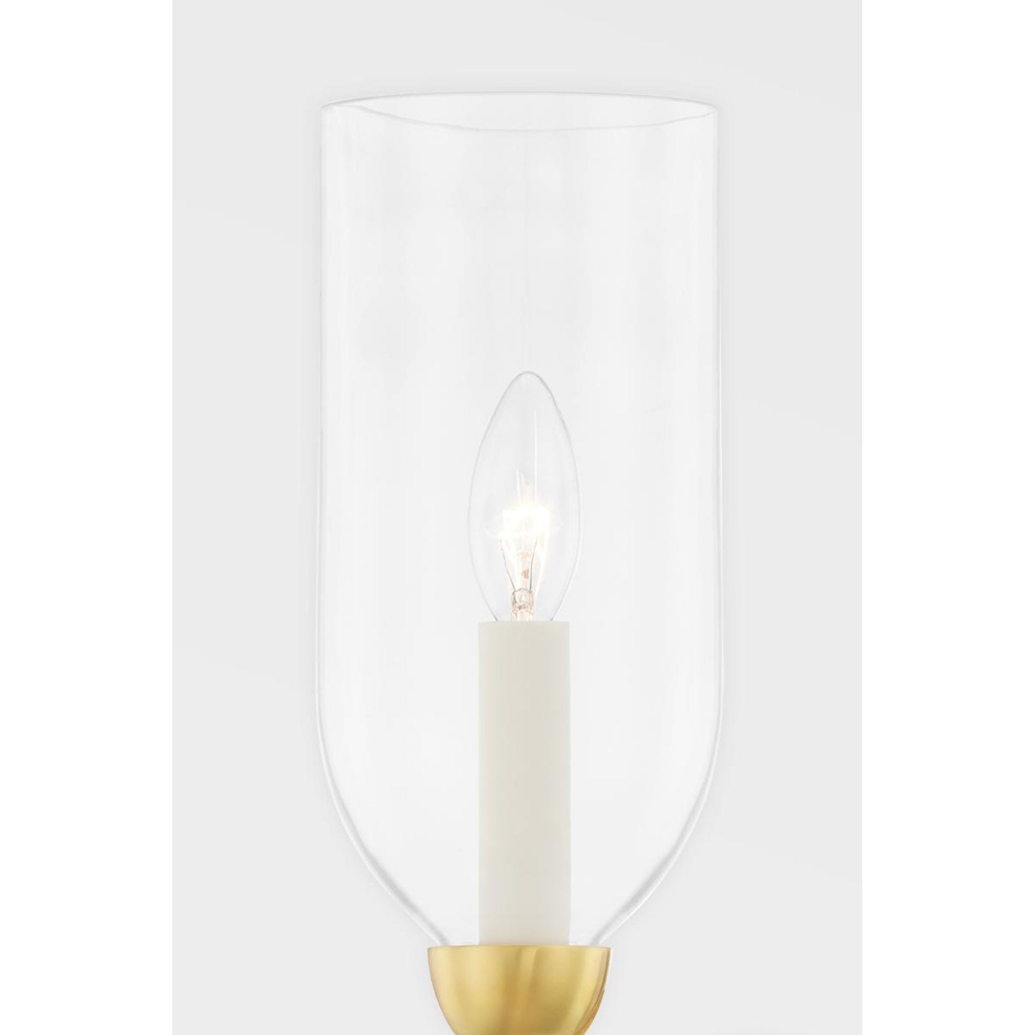 Classic No.1 1-Light Wall Sconce in Aged Brass by Mark D. Sikes 7.5L x 7.5W x 10.5H