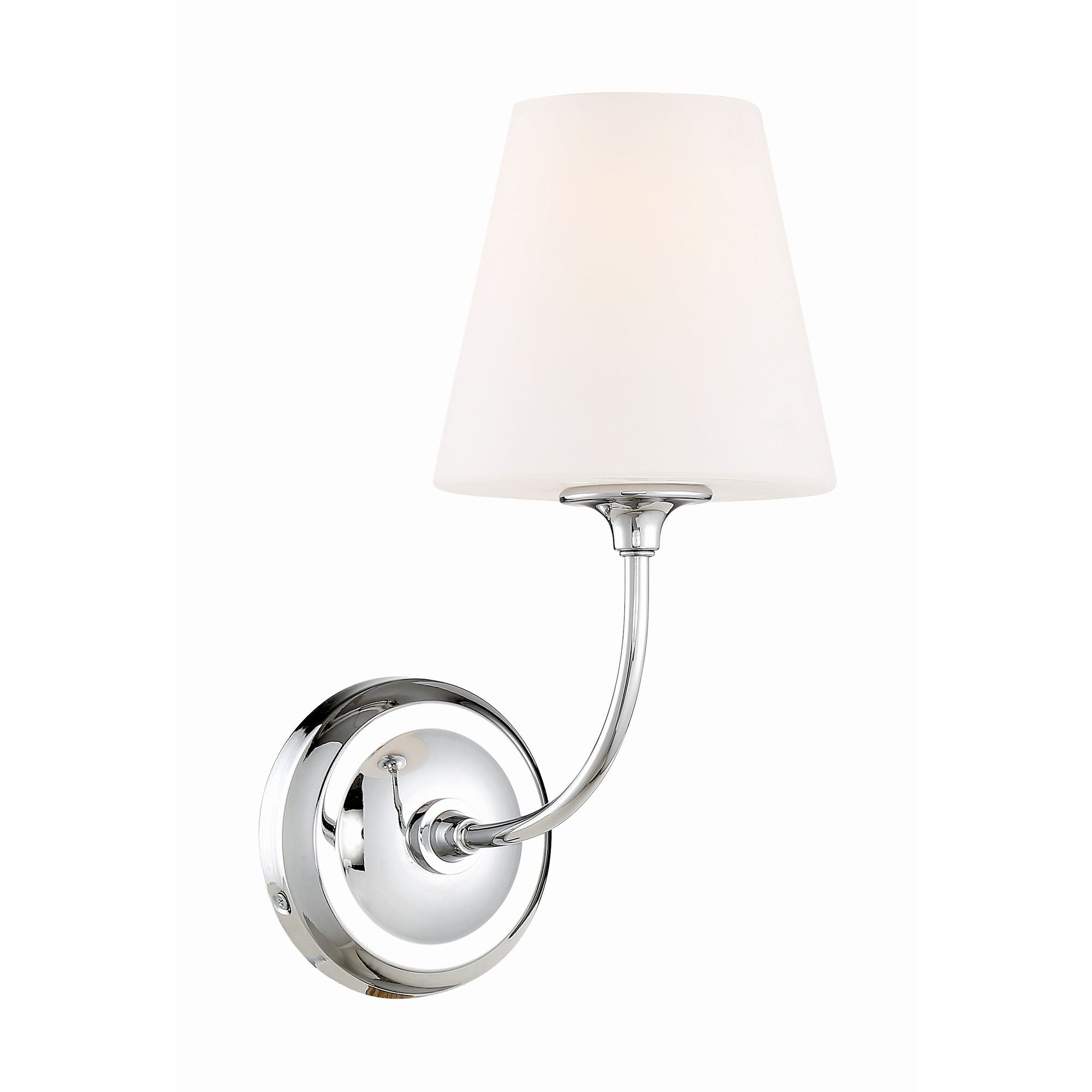 Libby Langdon Sylvan 1 Light Polished Chrome Sconce Glass Shade 6"W x 13.25"H x 9.75"D
