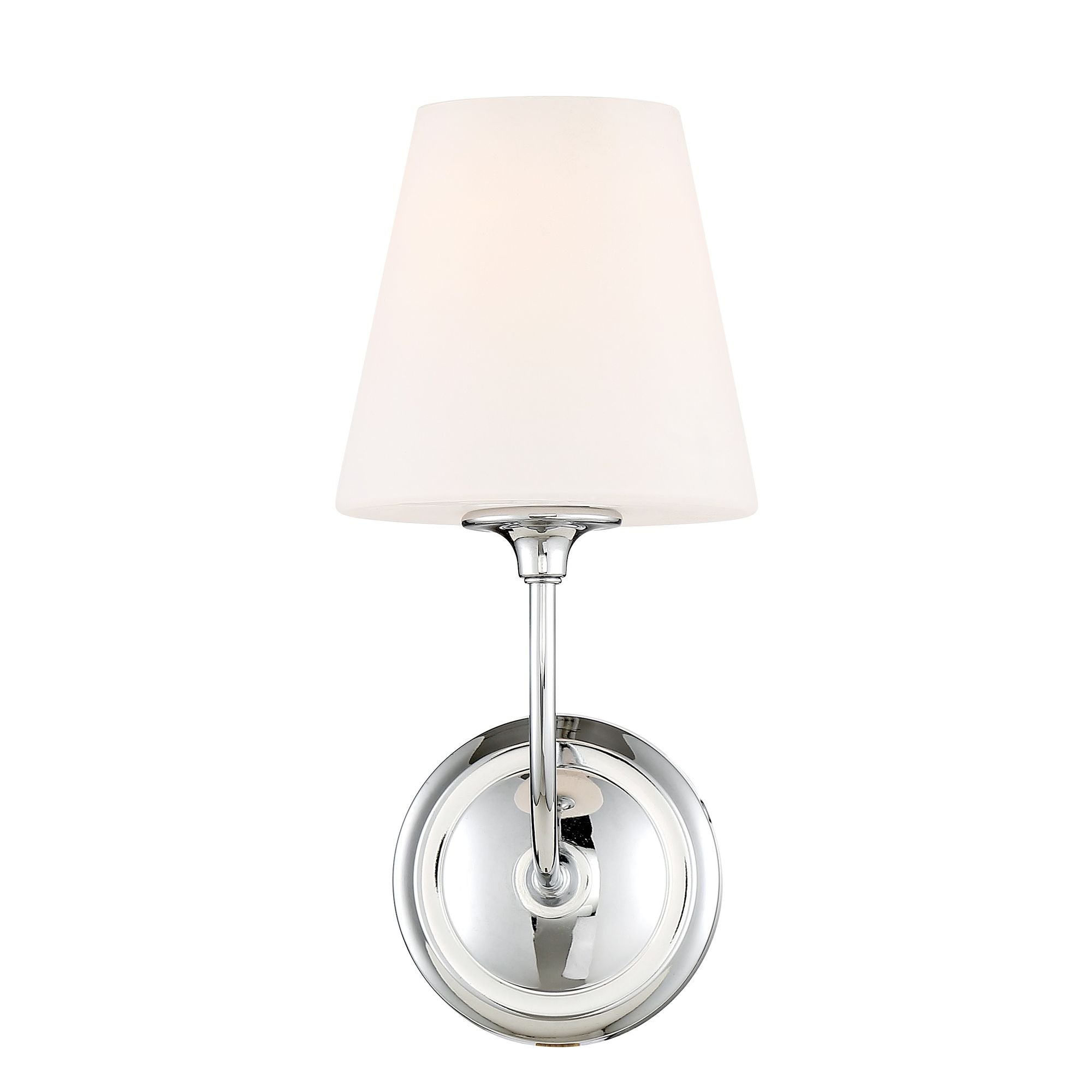 Libby Langdon Sylvan 1 Light Polished Chrome Sconce Glass Shade 6"W x 13.25"H x 9.75"D