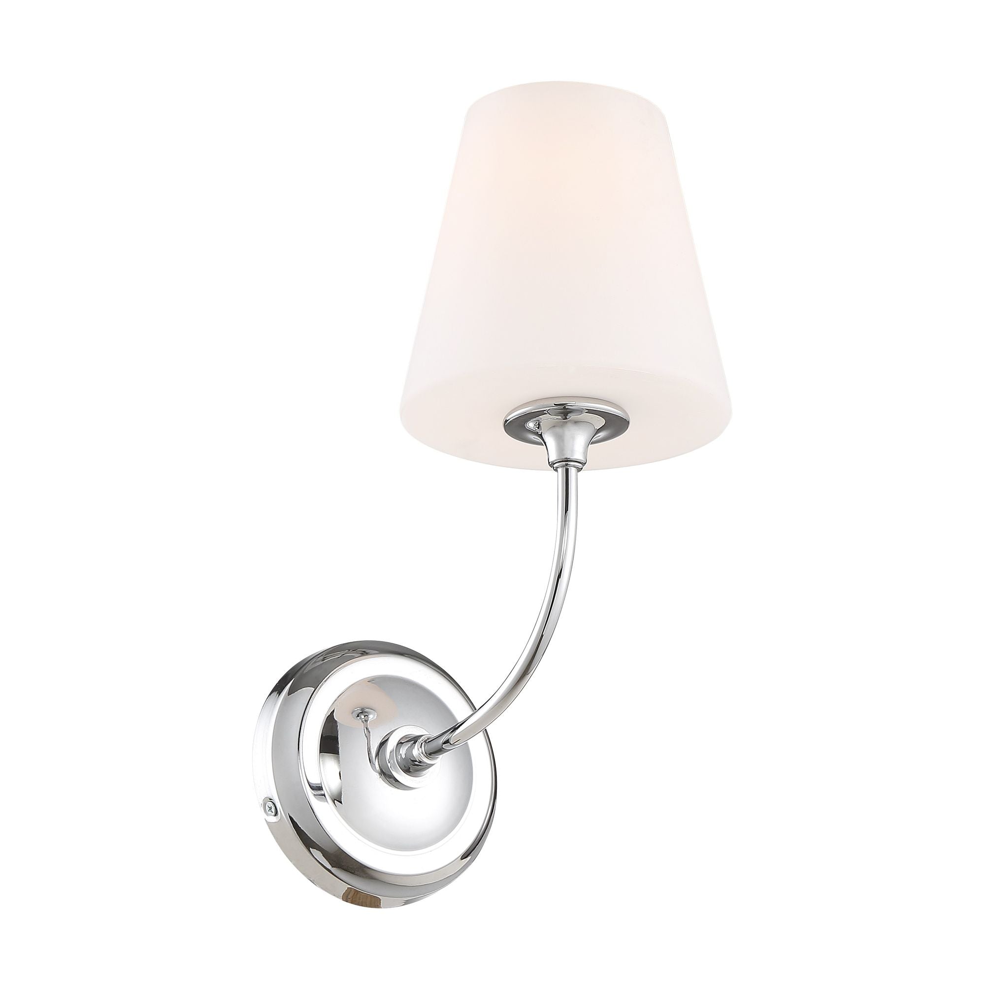 Libby Langdon Sylvan 1 Light Polished Chrome Sconce Glass Shade 6"W x 13.25"H x 9.75"D