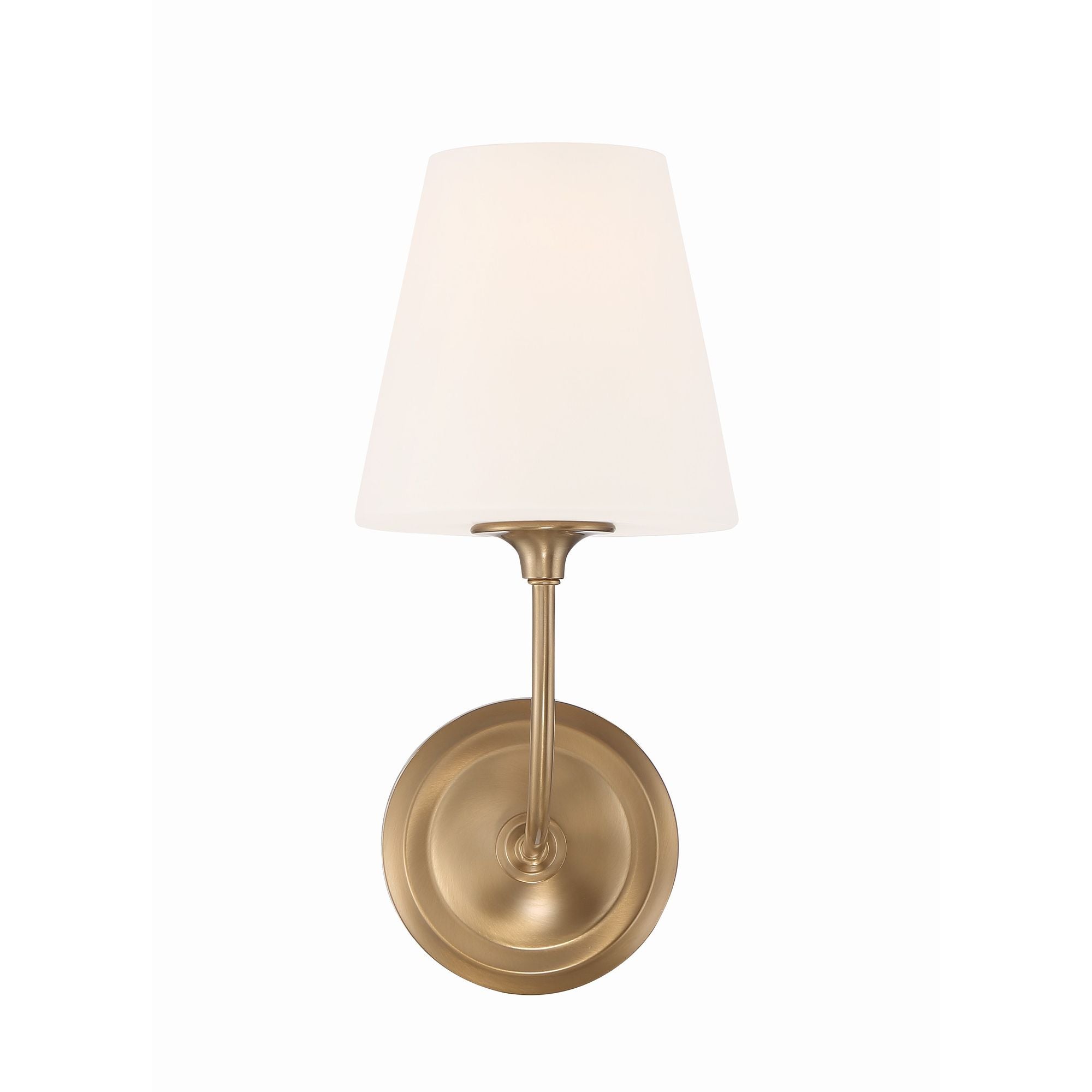 Libby Langdon Sylvan 1 Light Vibrant Gold Sconce Glass Shade 6"W x 13.25"H x 9.75"D
