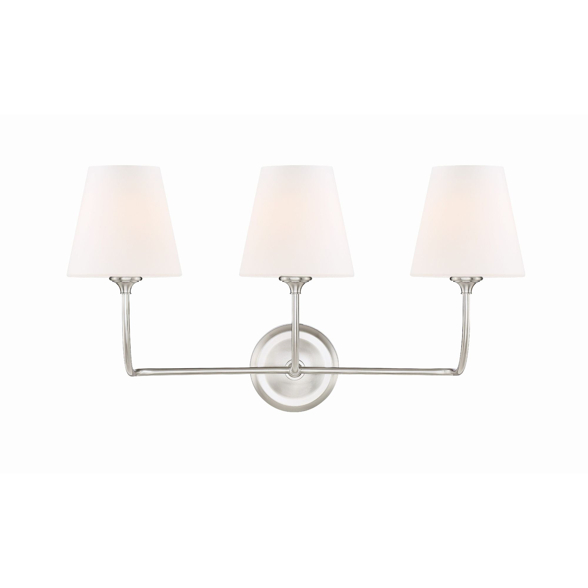 Libby Langdon Sylvan 3 Light Brushed Nickel Bathroom Vanity Glass Shade 23.25"W x 13.25"H x 9.75"D