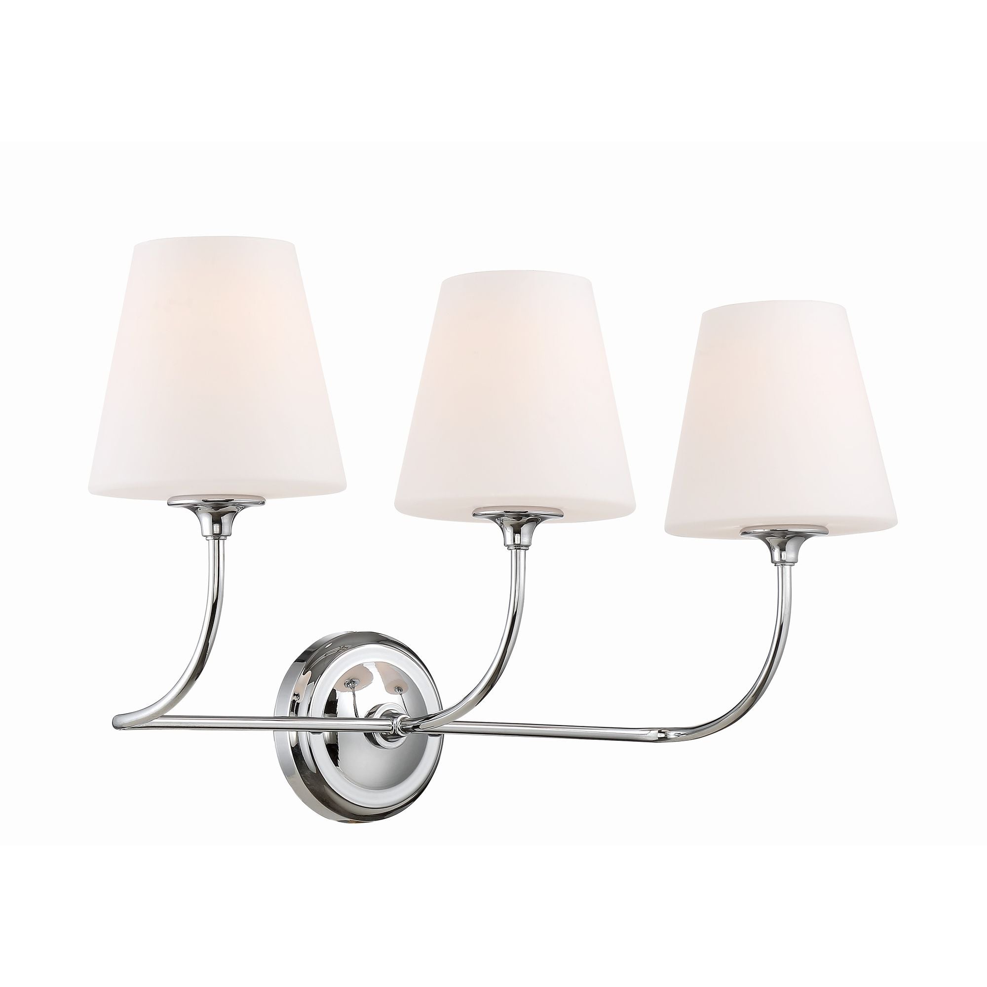 Libby Langdon Sylvan 3 Light Polished Chrome Bathroom Vanity Glass Shade 23.25"W x 13.25"H x 9.75"D