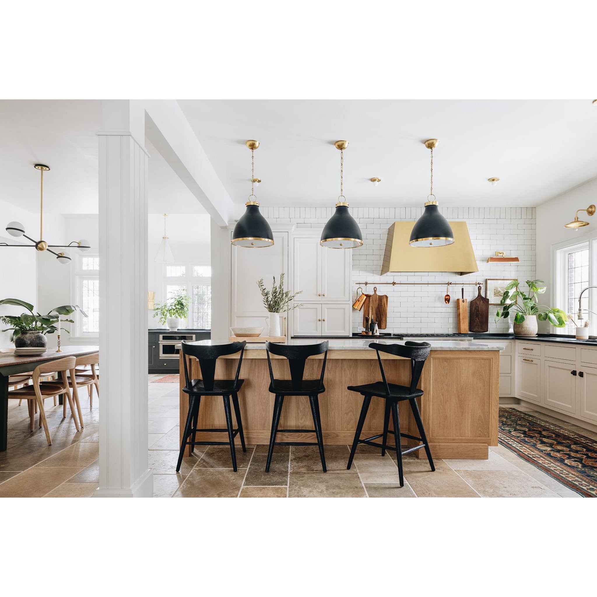 Eldridge 1-Light Pendant in Aged Brass 15.5L x 15.5W x 22H