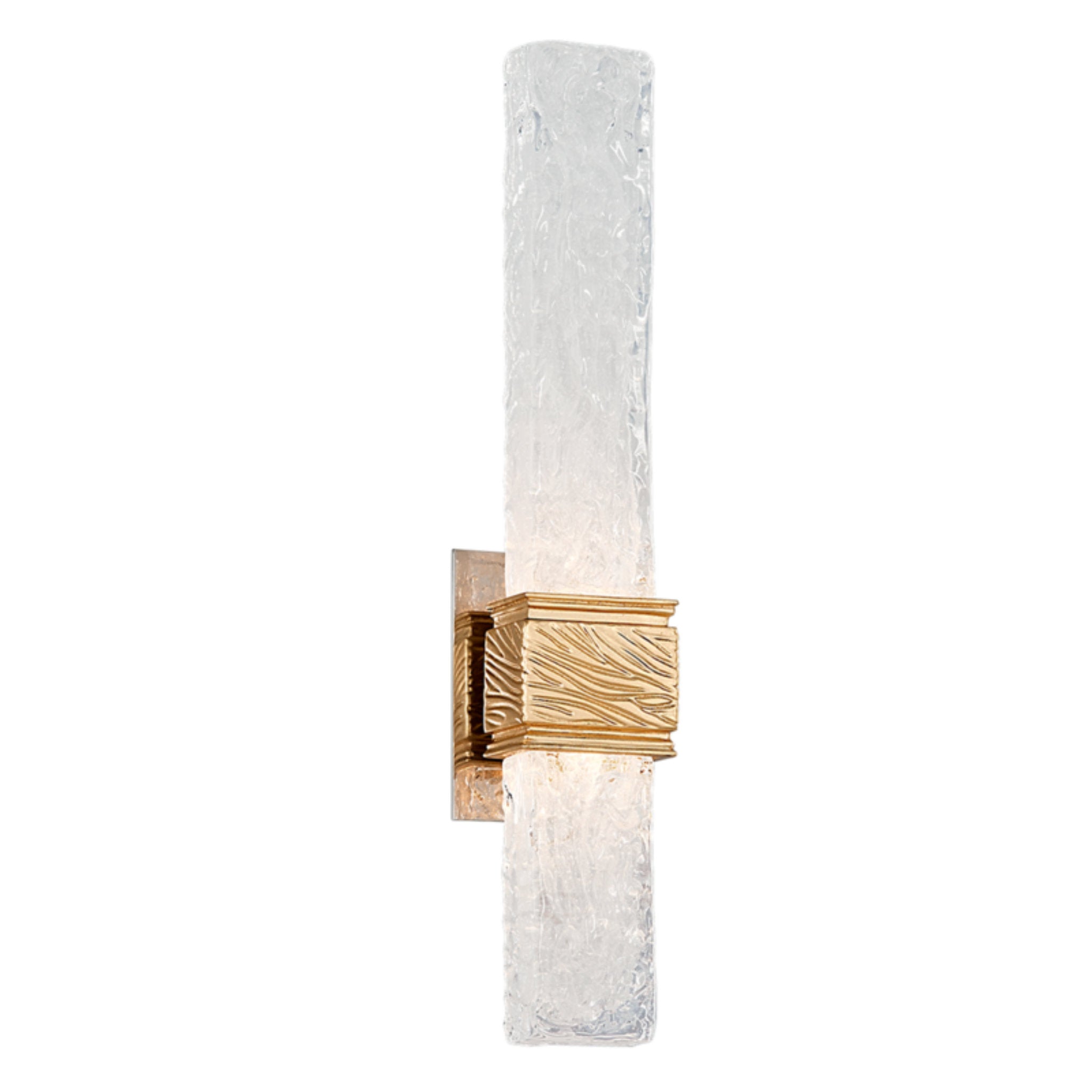 Freeze 2-Light Wall Sconce in Gold Leaf 4.75L x 4.75W x 21.75H