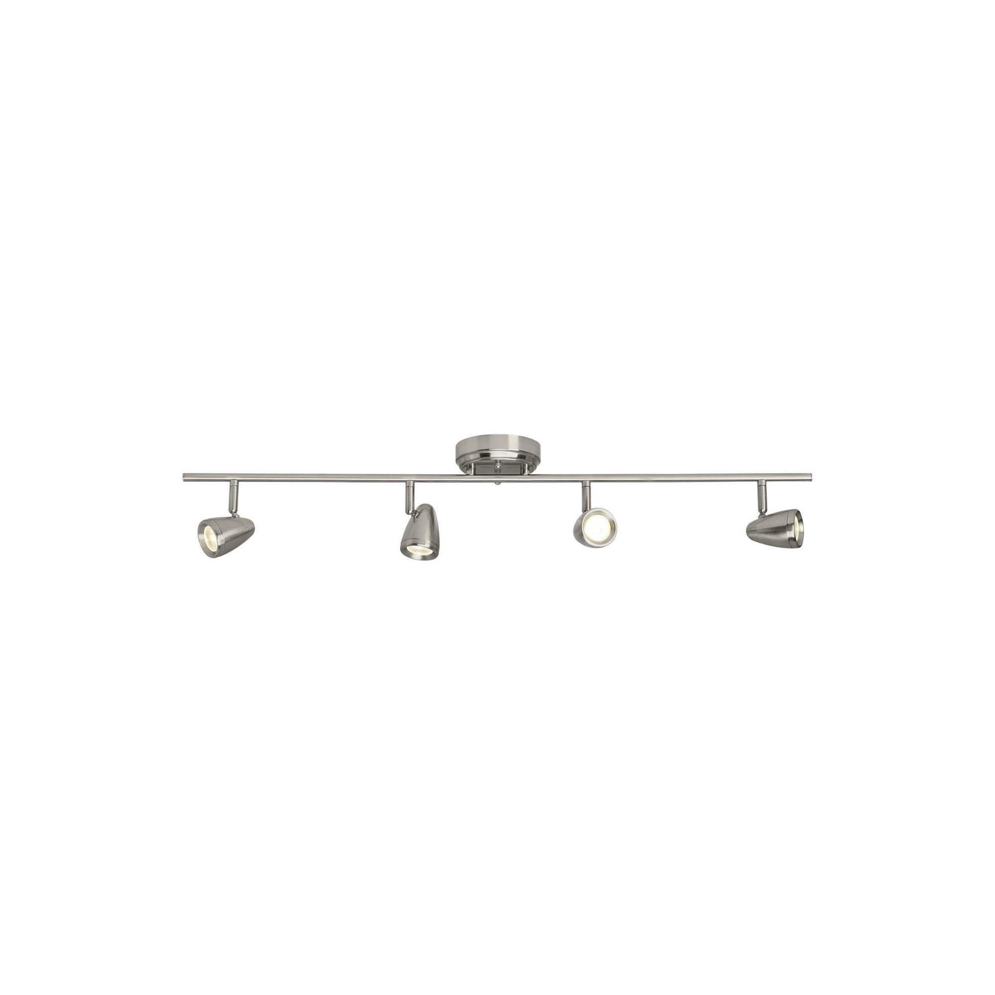 Talida Four Light LED Track Modern Ceiling Fixture 5" Width 6.875" Height Steel Round Brushed Nickel Shade in