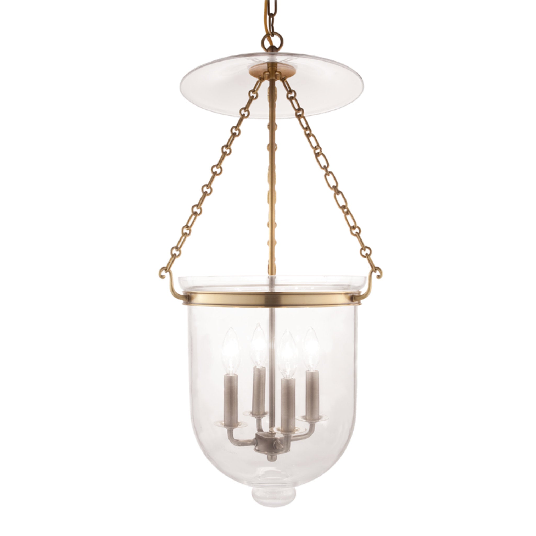 Hampton 4-Light Pendant in Aged Brass 14.5L x 14.5W x 30.75H