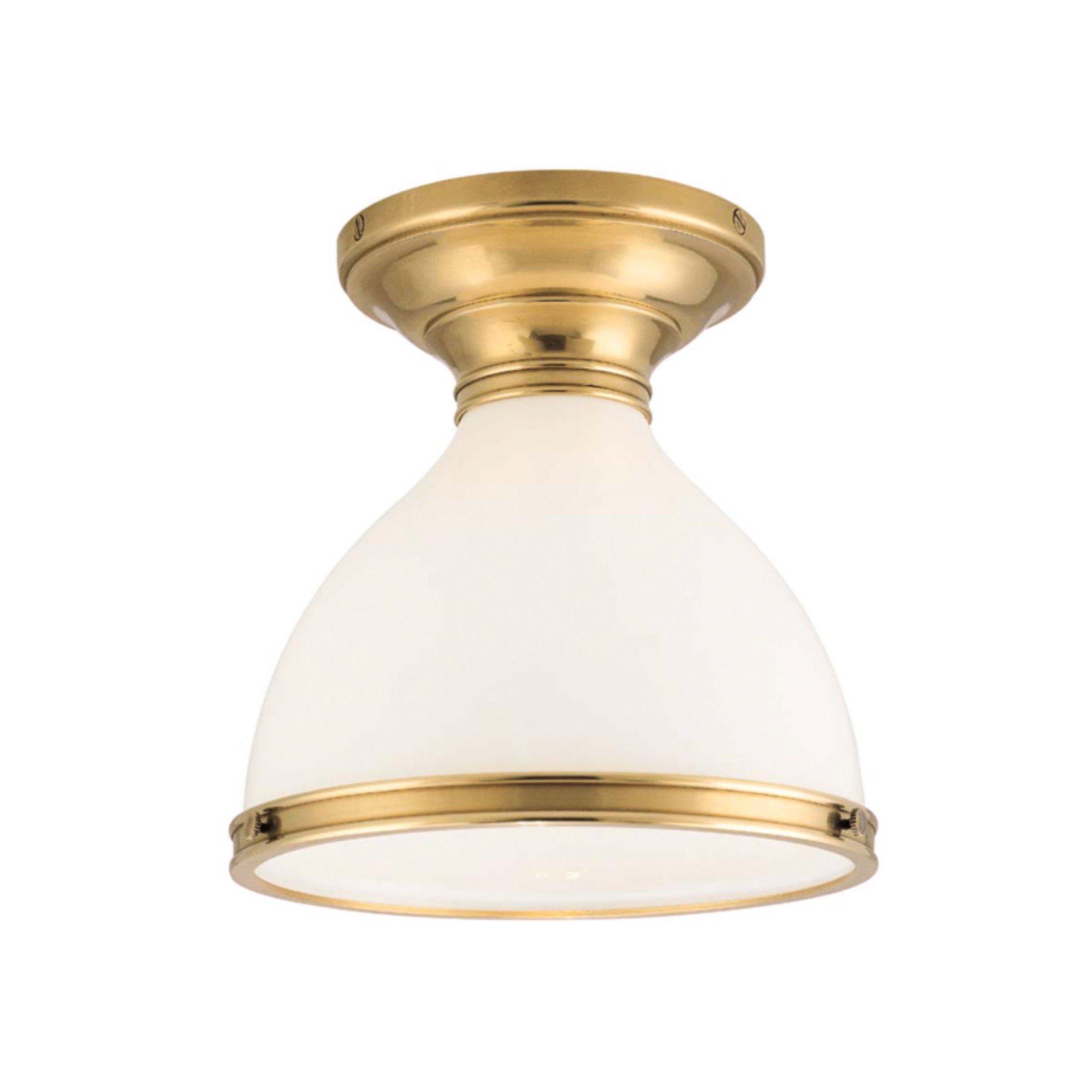 Randolph 1-Light Semi Flush in Aged Brass 10L x 10W x 9.25H