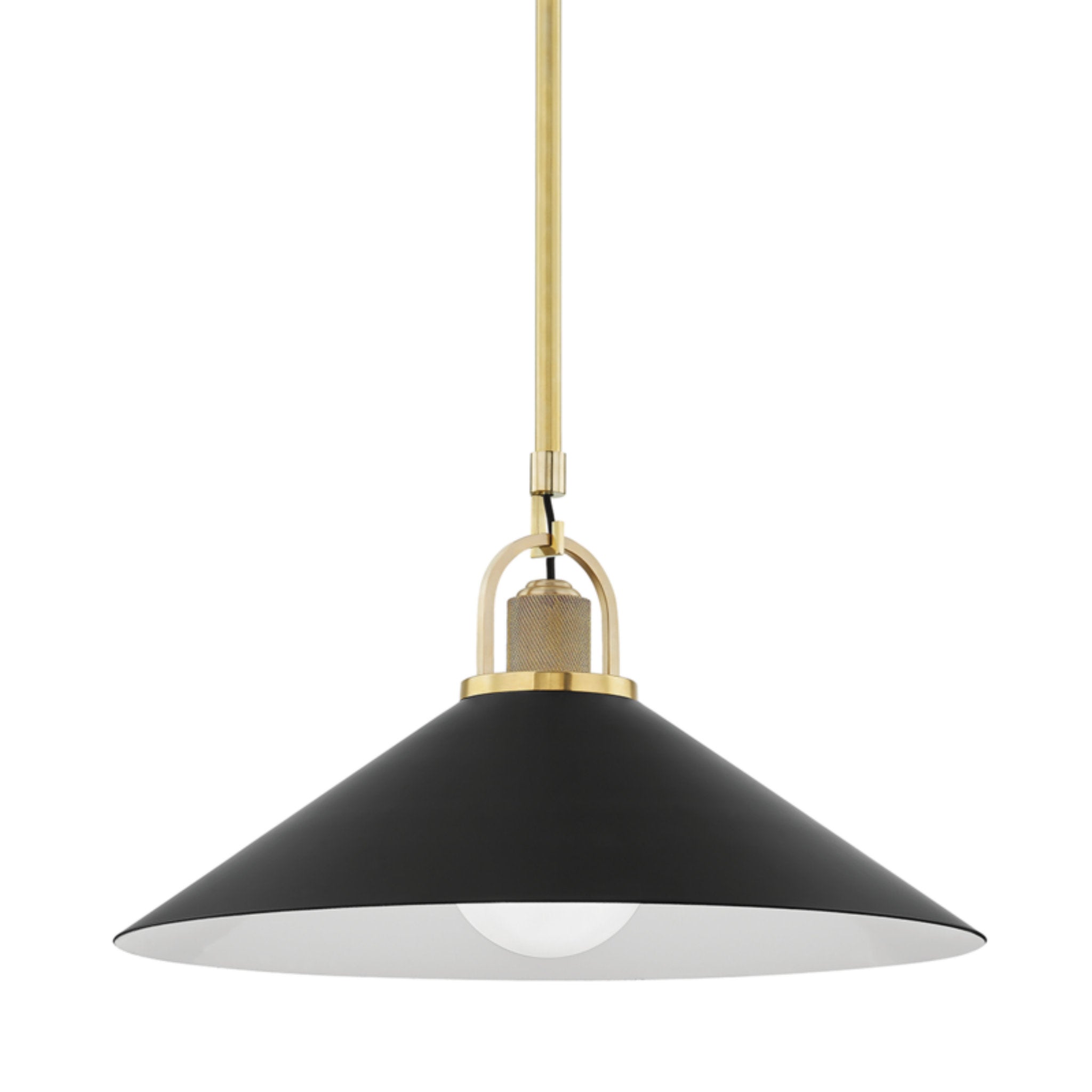 Syosset 1-Light Pendant in Aged Brass/Black 20L x 20W x 11.375H
