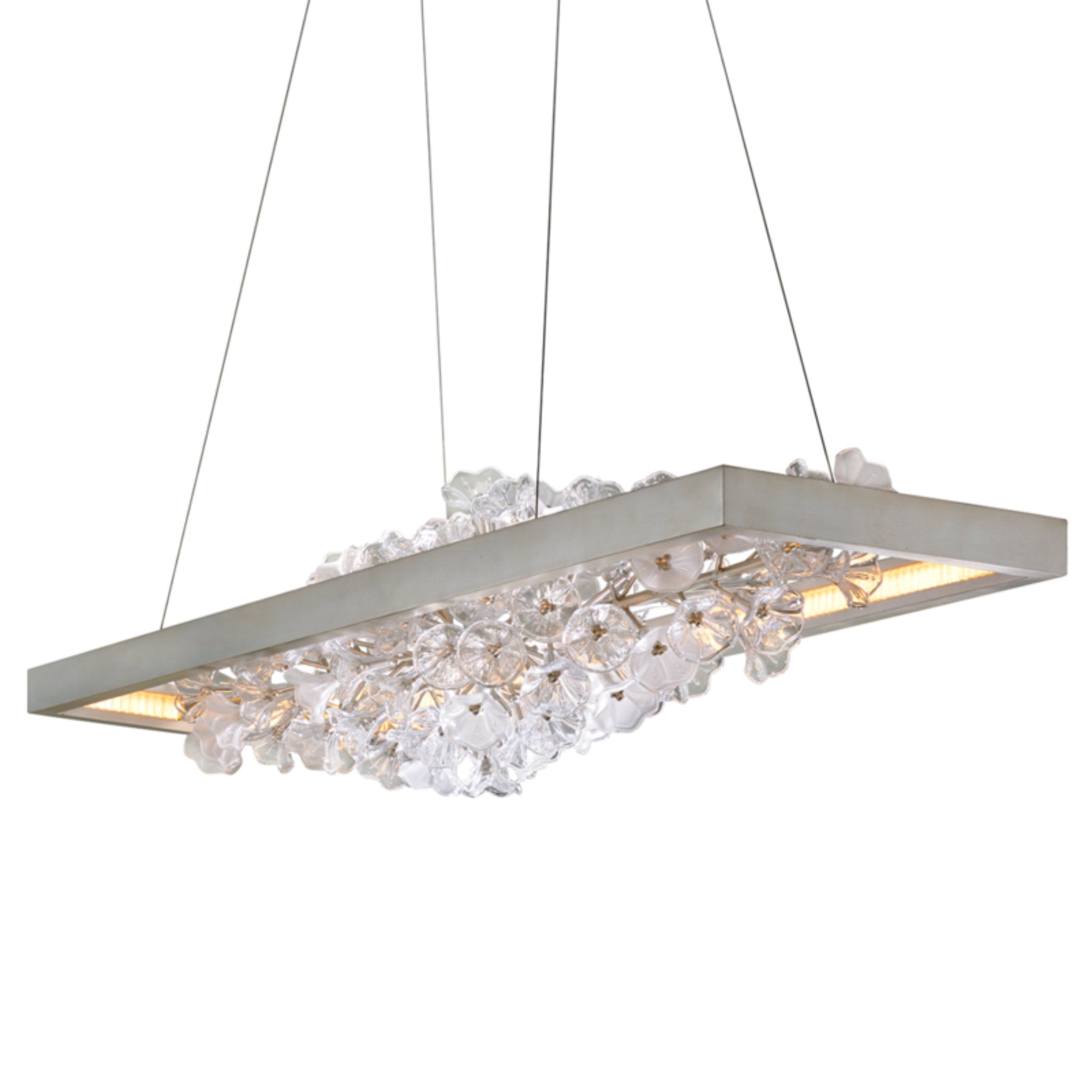 Jasmine 1-Light Linear in Silver Leaf 60L x 18W x 12H