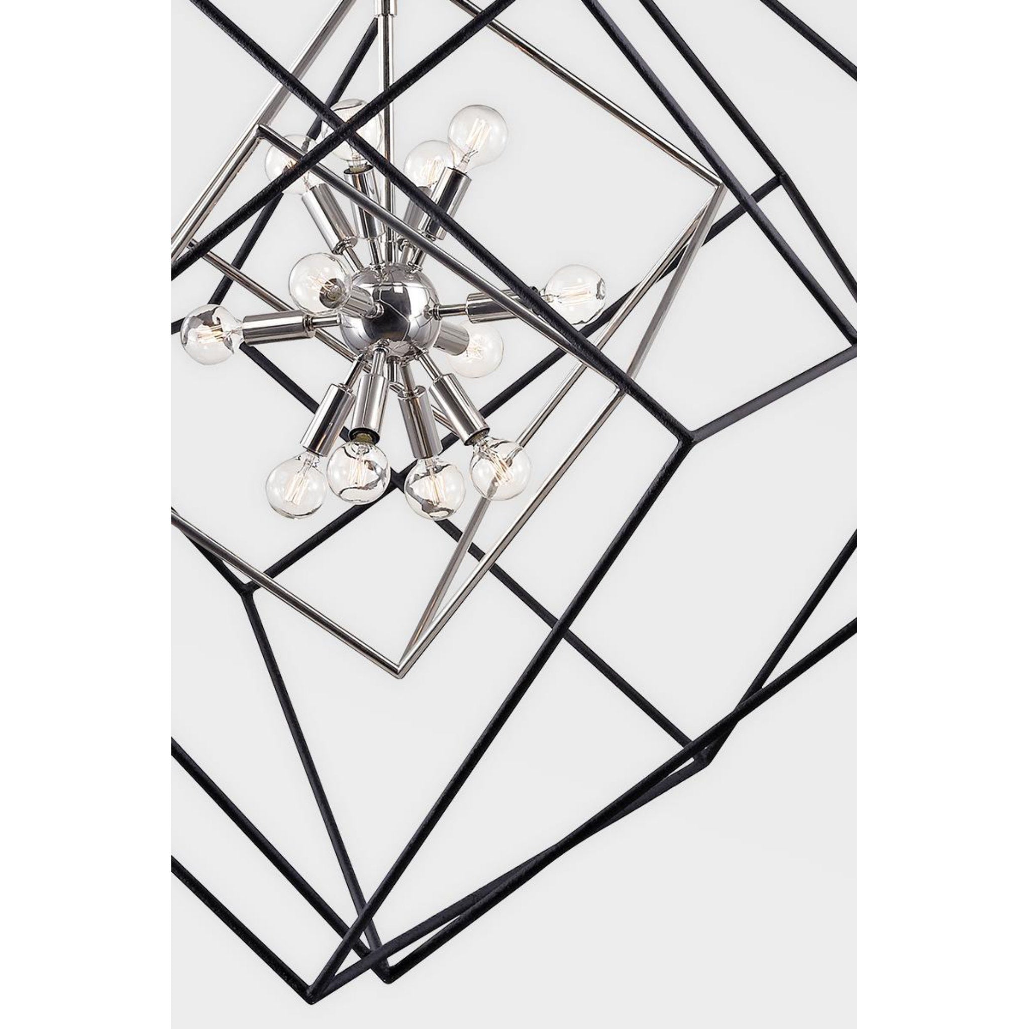 Roundout 9-Light Chandelier in Polished Nickel 26L x 26W x 30.5H