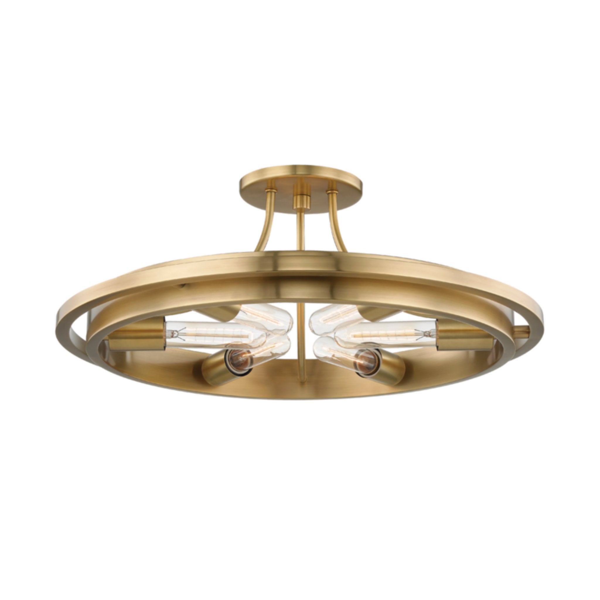 Chambers 6-Light Semi Flush in Aged Brass 21L x 21W x 8H