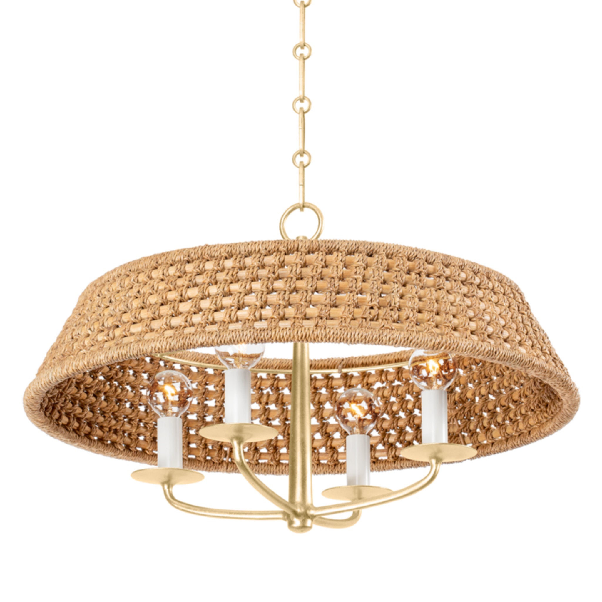 Bradley 4-Light Chandelier in Vintage Gold Leaf 22L x 22W x 14.75H