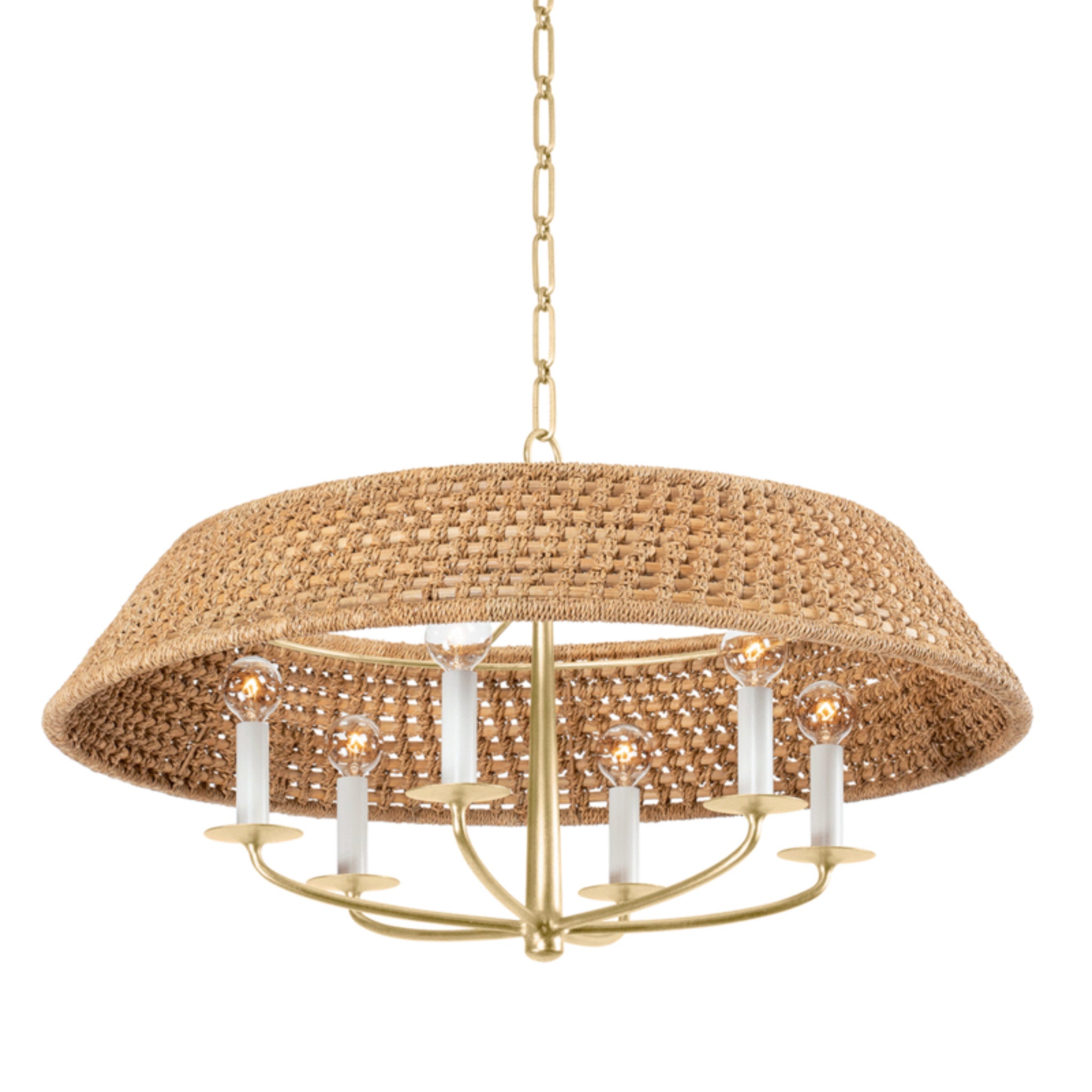 Bradley 6-Light Chandelier in Vintage Gold Leaf 30L x 30W x 17.5H