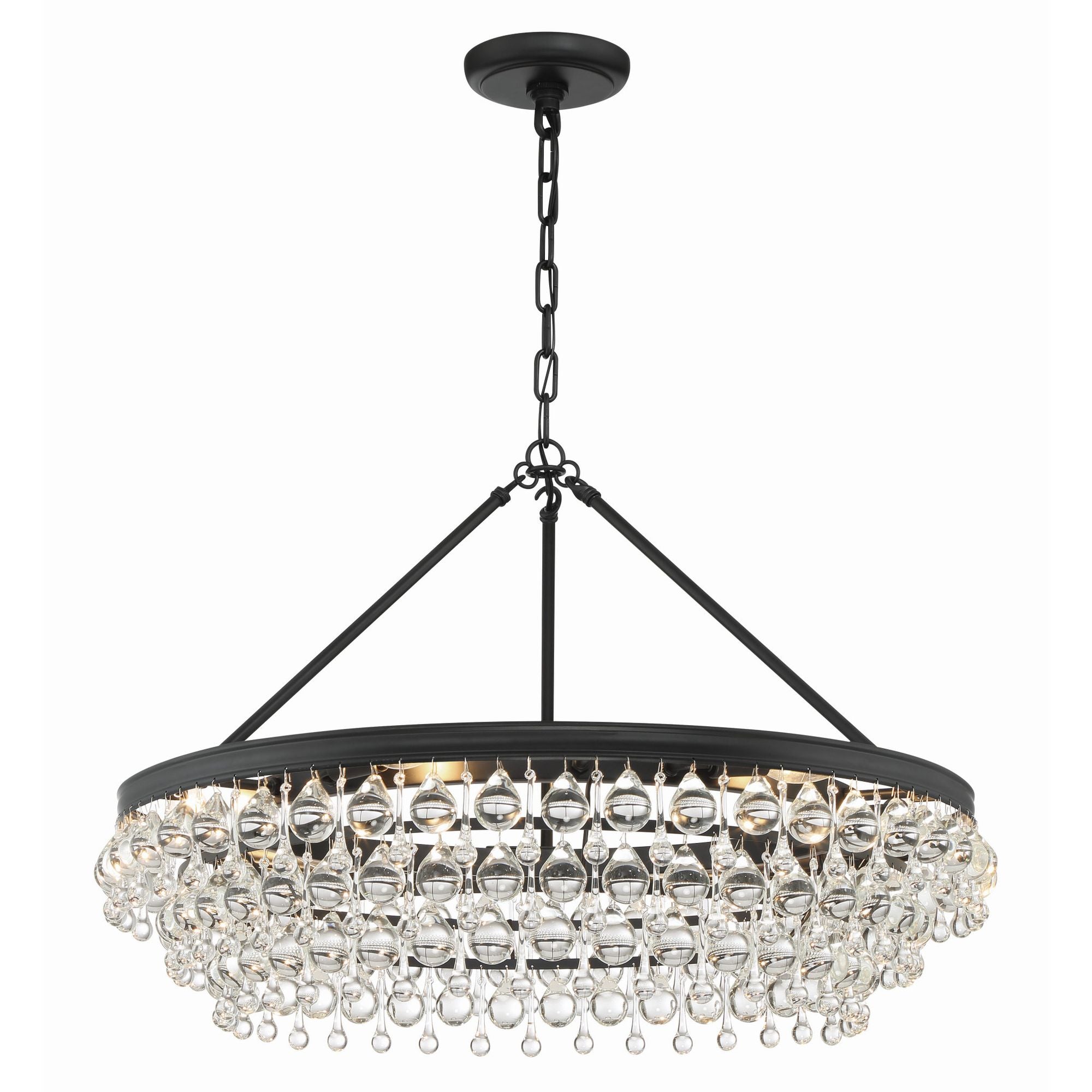 Calypso 30'' Crystal Teardrop Matte Black Chandelier Black 30"W x 20"H x 30"D