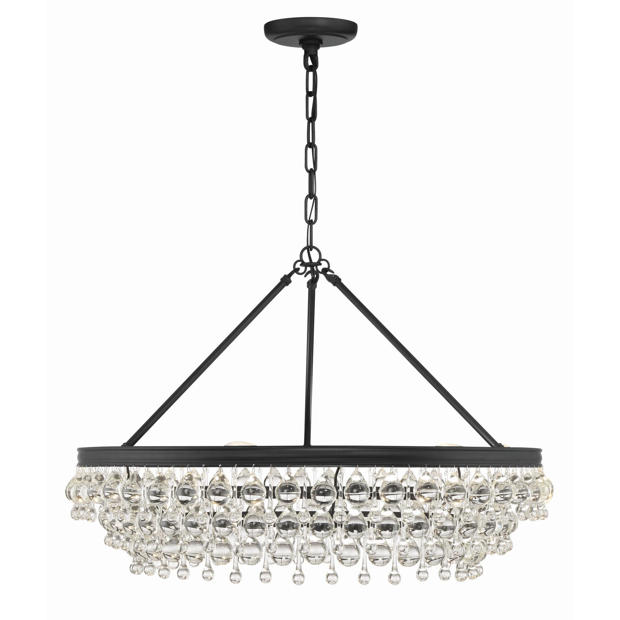 Calypso 30'' Crystal Teardrop Matte Black Chandelier Black 30"W x 20"H x 30"D