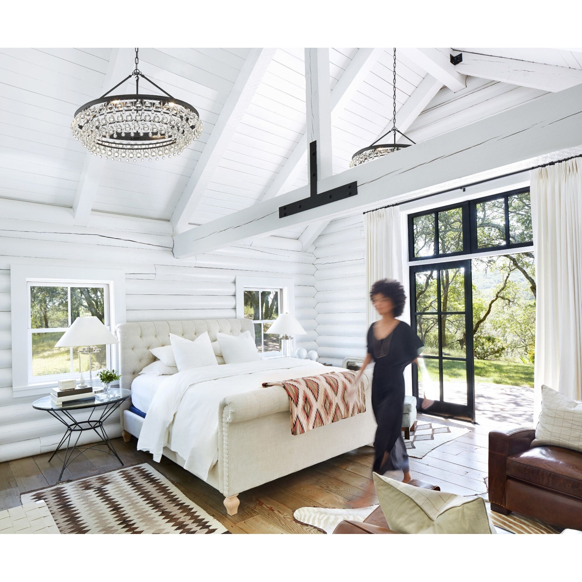 Calypso 30'' Crystal Teardrop Matte Black Chandelier Black 30"W x 20"H x 30"D