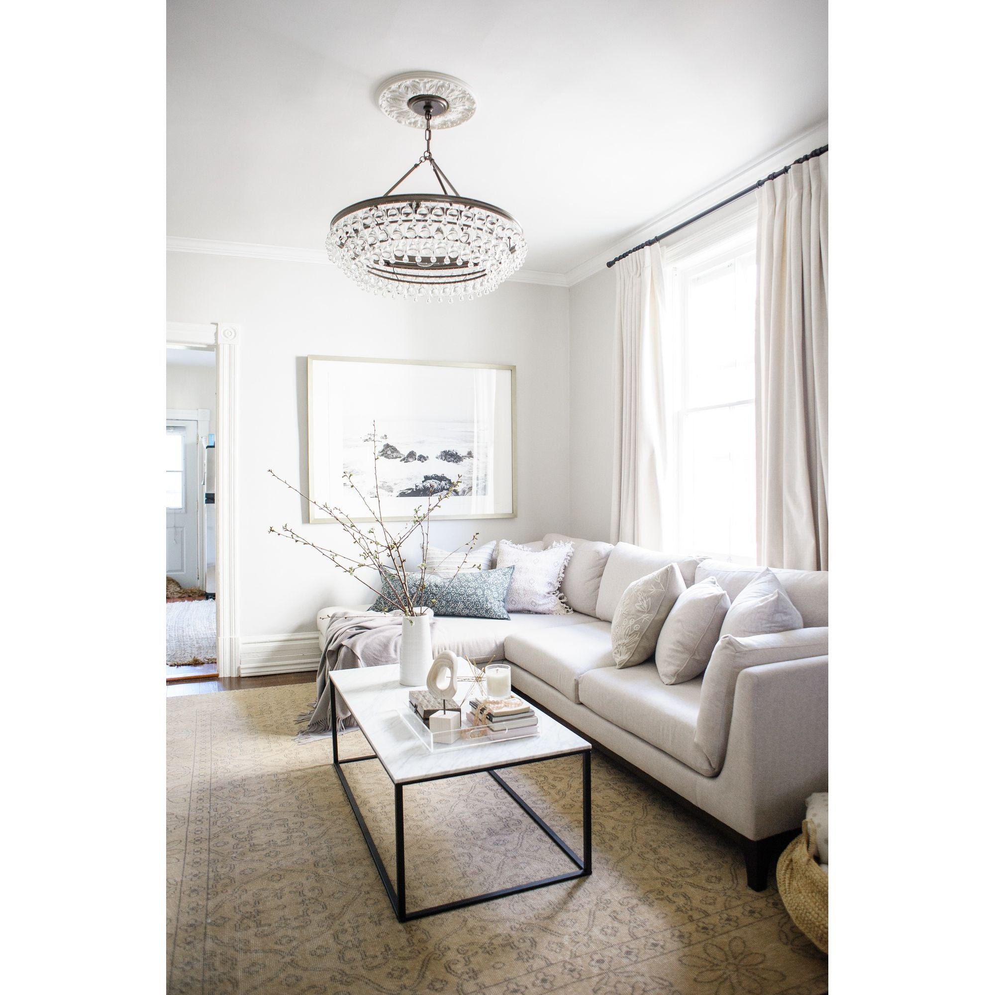 Calypso 6 Light Crystal Teardrop Vibrant Bronze Chandelier Clear Glass Drops 30"W x 20"H x 30"D