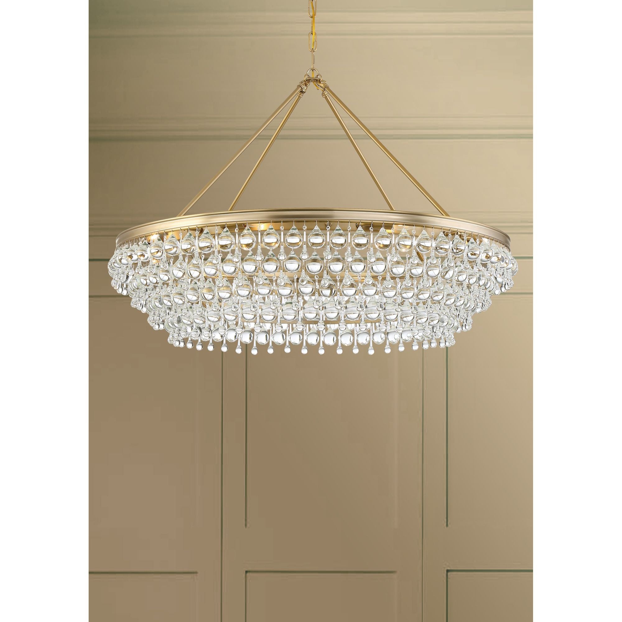 Calypso 40'' Crystal Teardrop Vibrant Gold Chandelier Gold 40"W x 25.75"H x 40"D