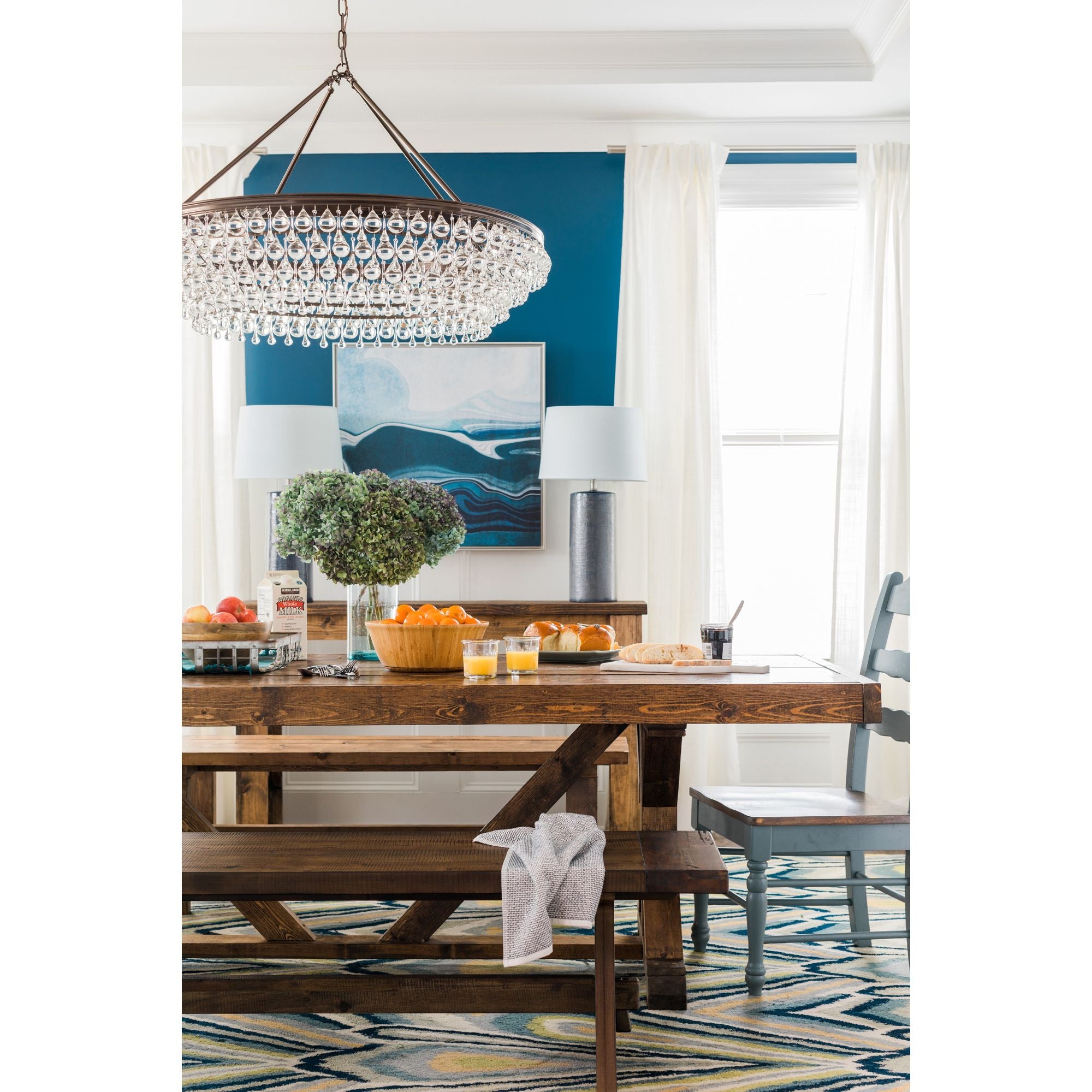 Calypso 8 Light Crystal Teardrop Vibrant Bronze Chandelier Clear Glass Drops 40"W x 25.75"H x 40"D