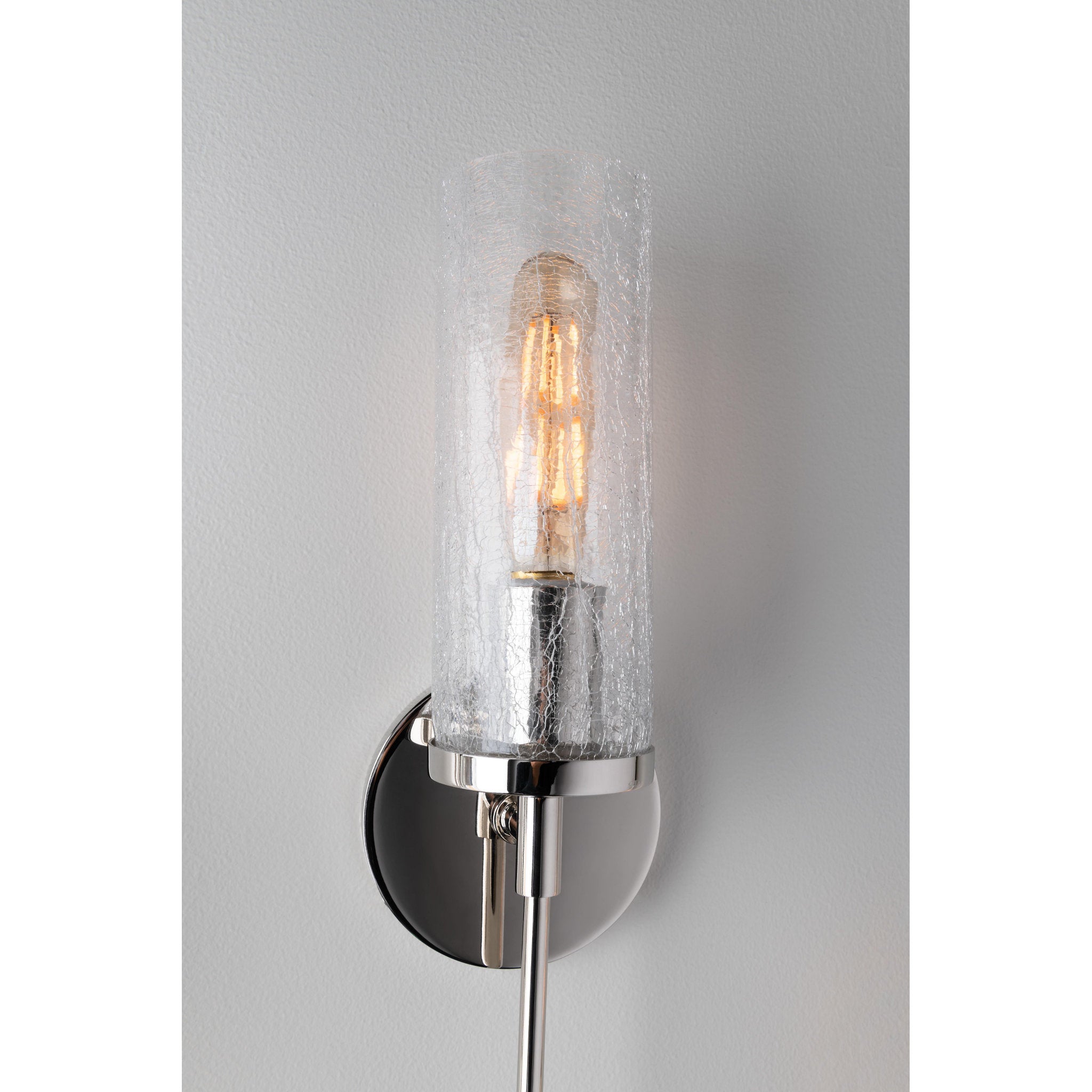 Olivia 1-Light Wall Sconce in Polished Nickel 4.75L x 4.75W x 17.5H