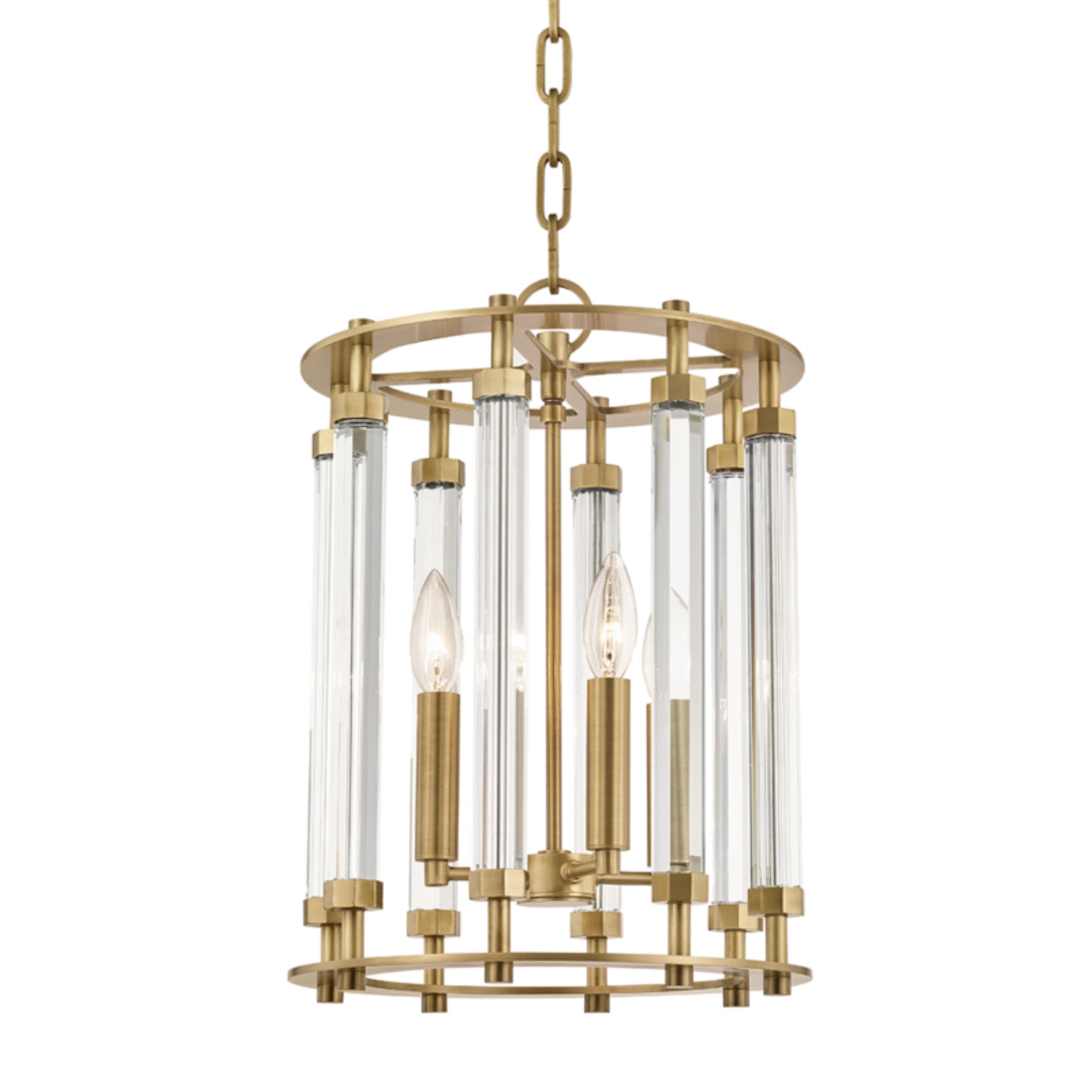 Haddon 4-Light Lantern in Aged Brass 12L x 12W x 17.25H