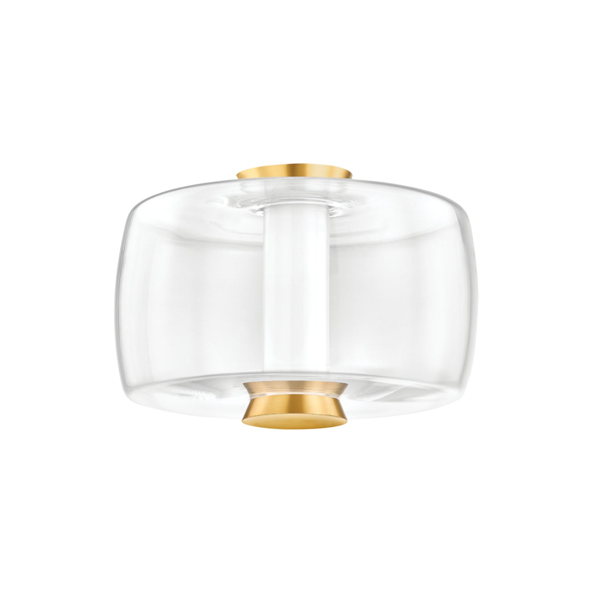 Beau 1-Light Flush Mount in Aged Brass 15W x 10H