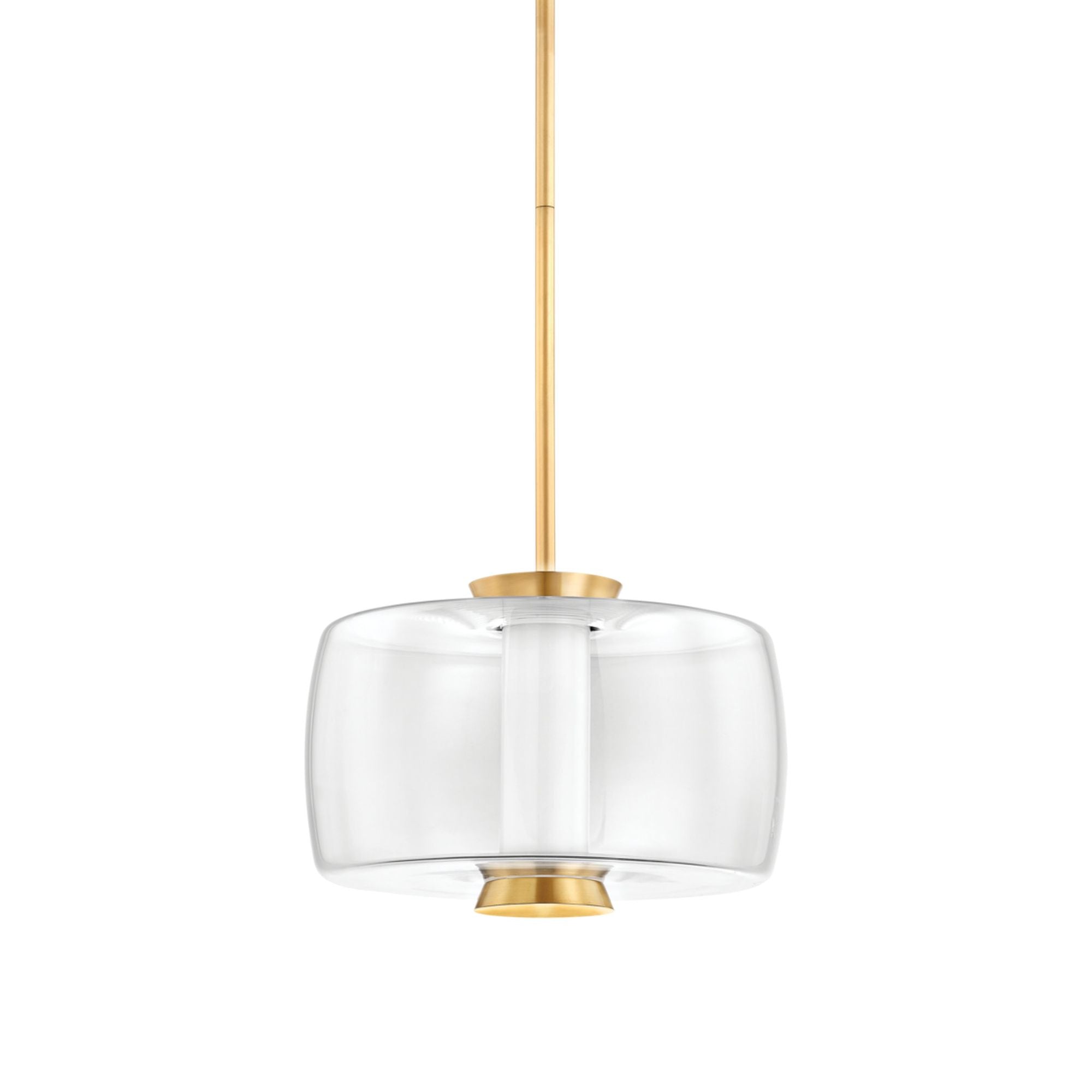 Beau 1-Light Pendant in Aged Brass 15L x 15W x 10H