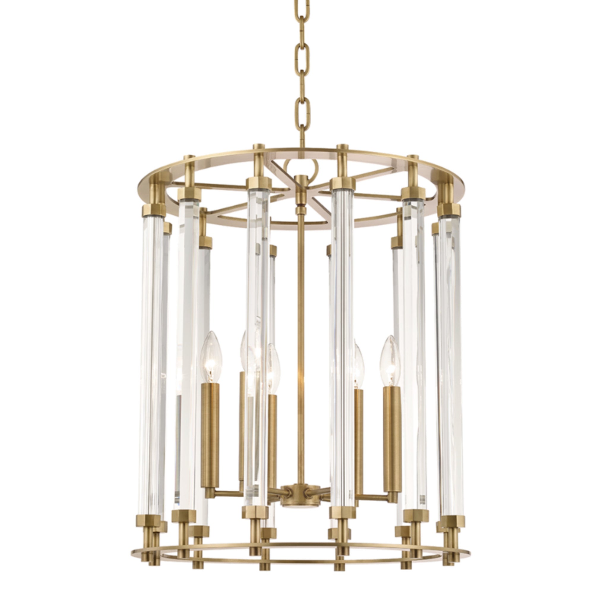 Haddon 6-Light Lantern in Aged Brass 18L x 18W x 23H