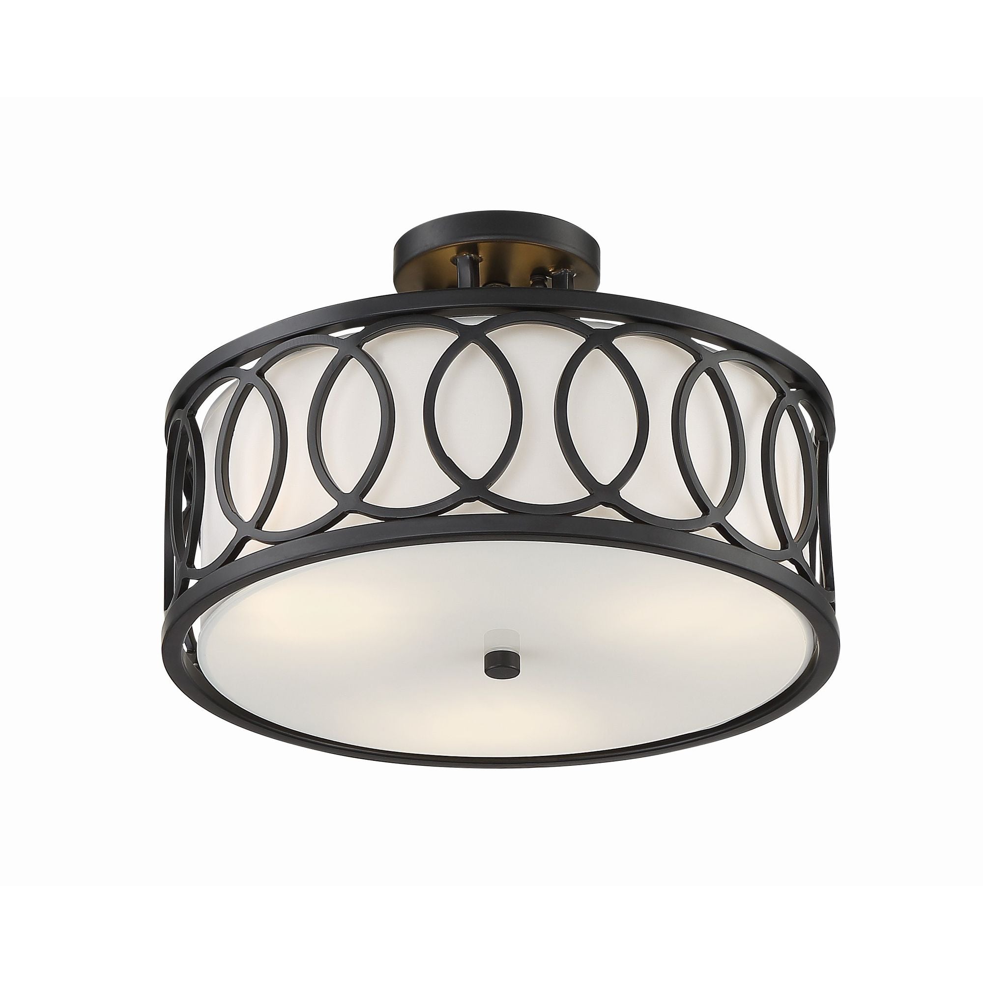 Libby Langdon Graham 15'' Matte Black Semi Flush Mount Black 15"W x 11"H x 15"D