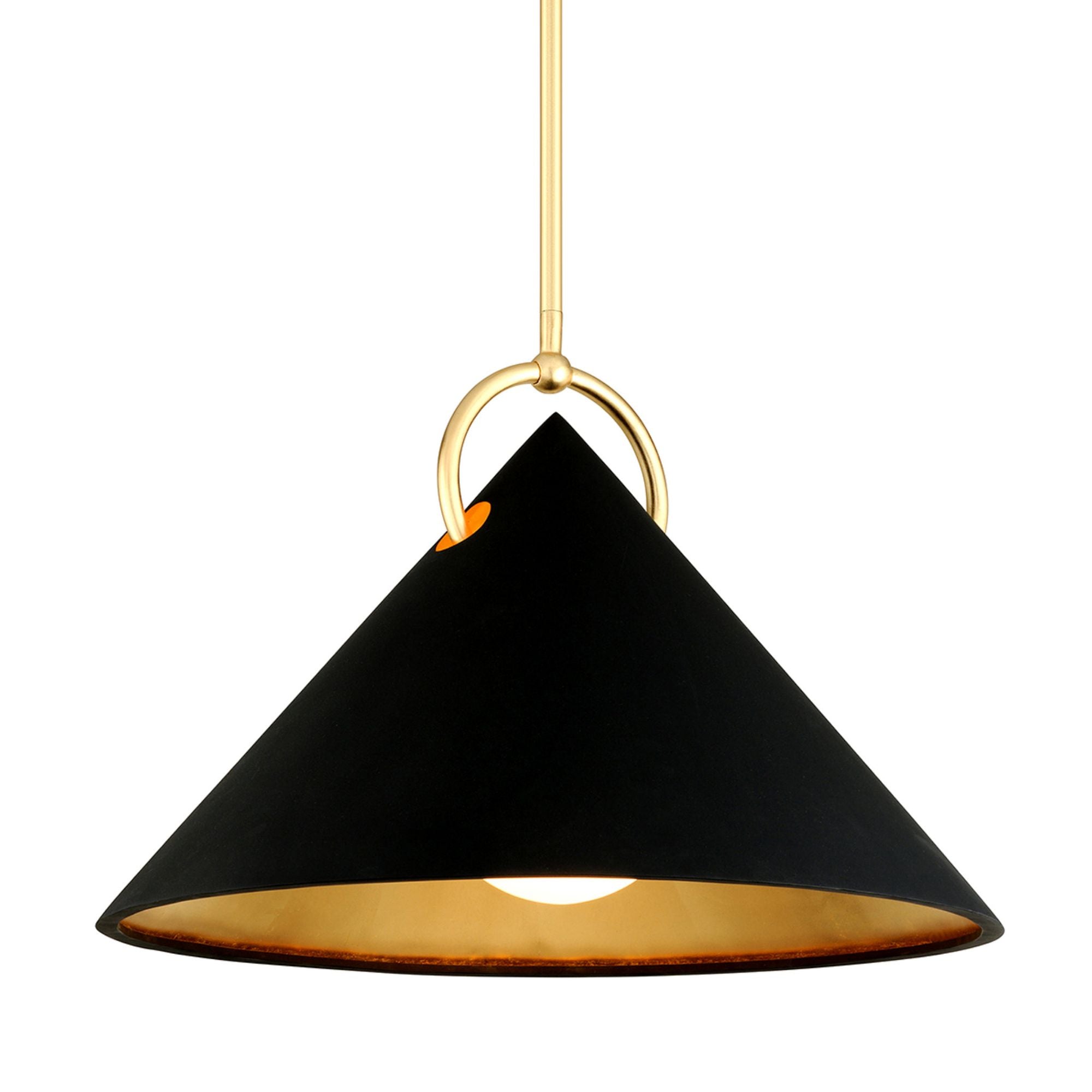 Charm 1-Light Pendant in Gold Leaf/Soft Black Combo 30L x 30W x 21H