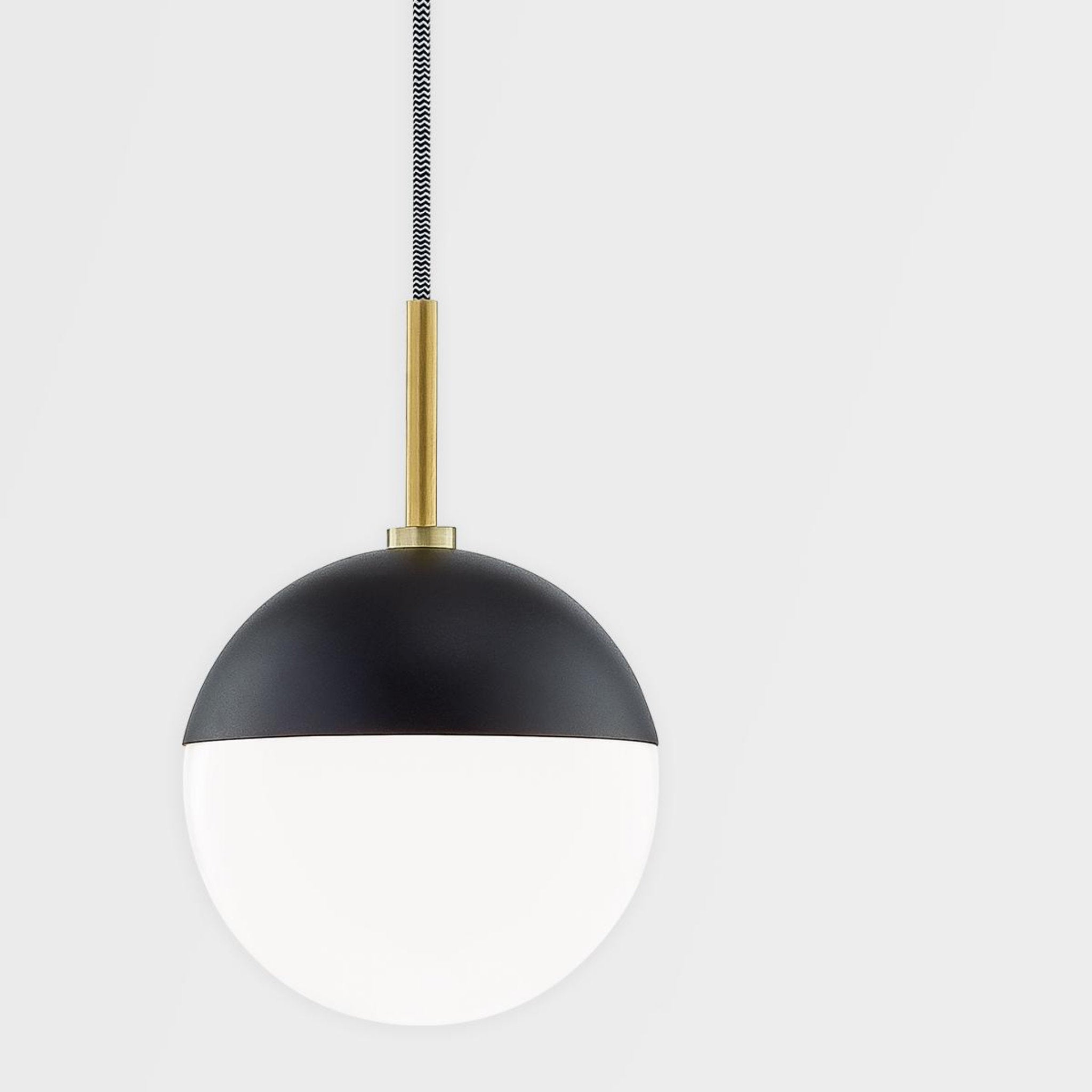 Renee 1-Light Pendant in Aged Brass/Black 14L x 6.75W x 10H