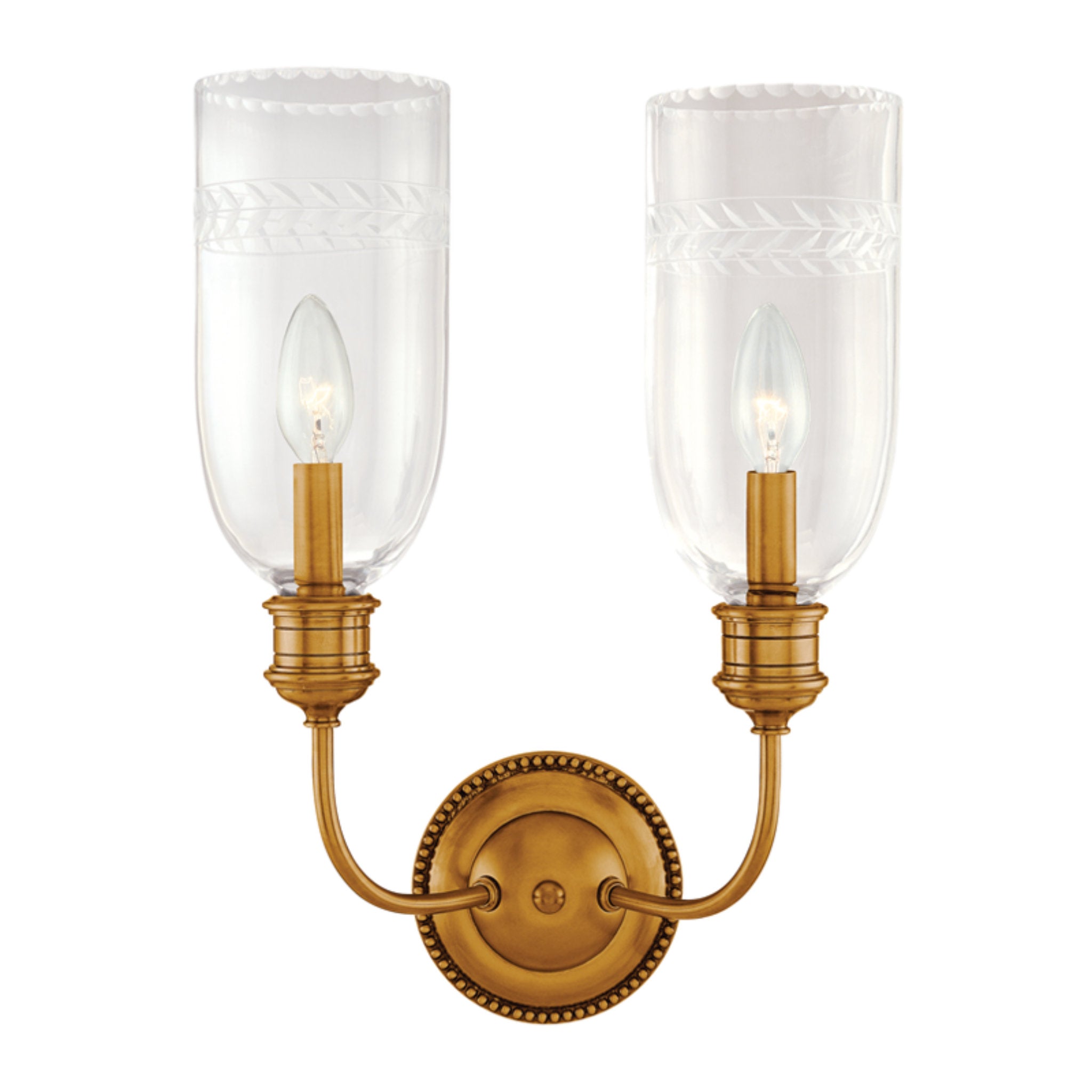 Lafayette 2-Light Wall Sconce in Aged Brass 12.5L x 12.5W x 17H