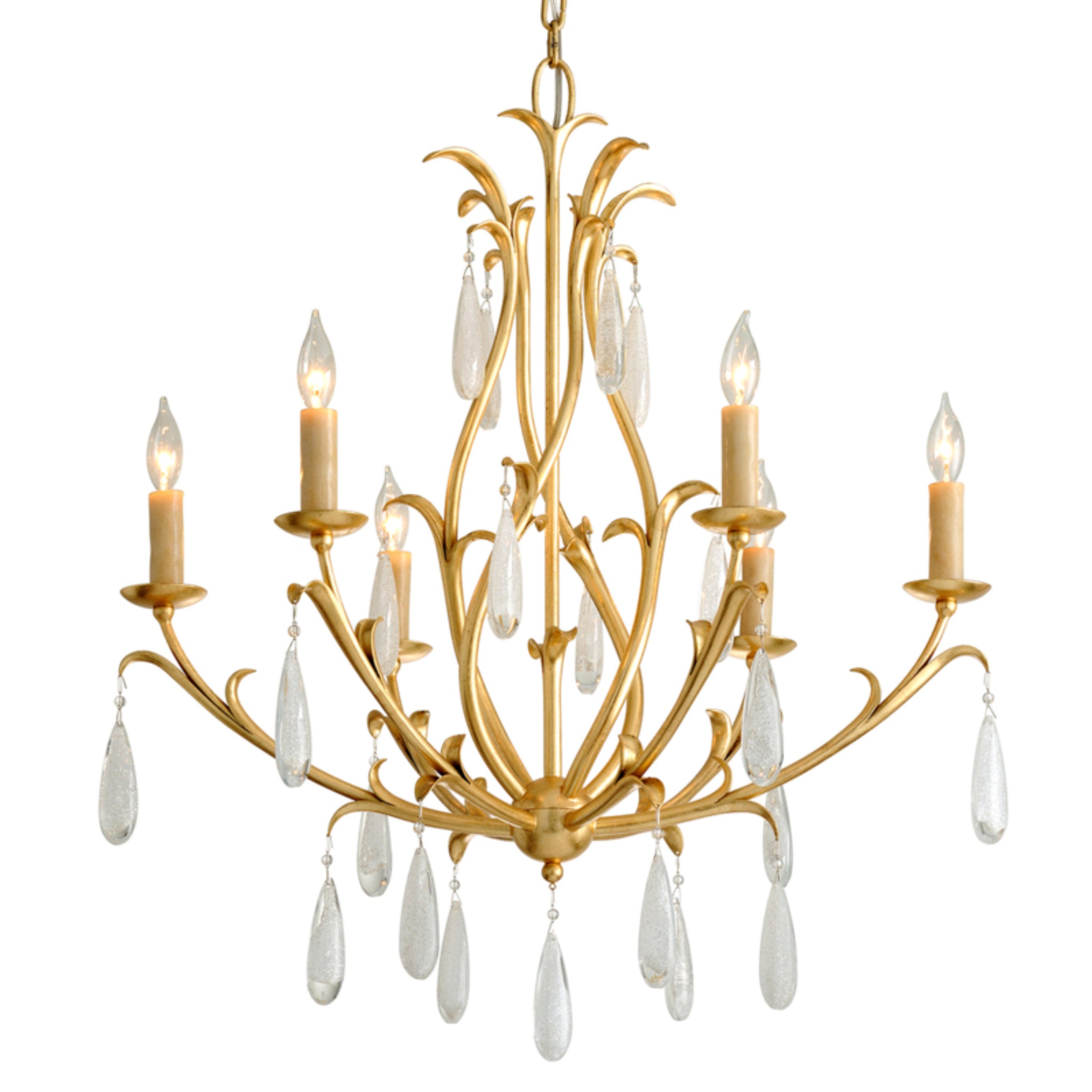 Prosecco 6-Light Chandelier in Gold Leaf 31L x 31W x 35.5H